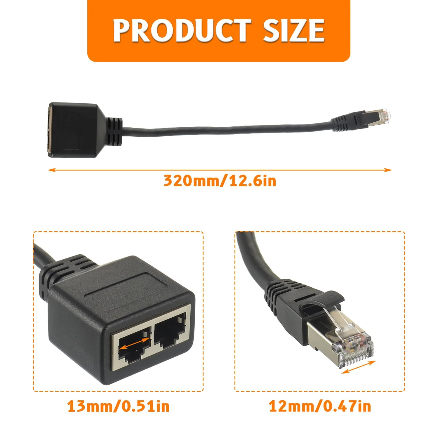 HUAREW RJ45 Splitter Adapter LAN Ethernet Extender 1 männlich zu 2 weiblich Cable für Ethernet Cat5 Cat5e Cat6 Cat7(2 Stück) - Image 4