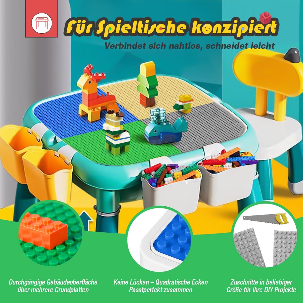 HUIZDQ 8 Stück Klassische Grundplatten für Bauklötze, 100% kompatibel mit Allen großen Marken, mit 32 X 32 Noppen, Mehrfarbig - Image 4