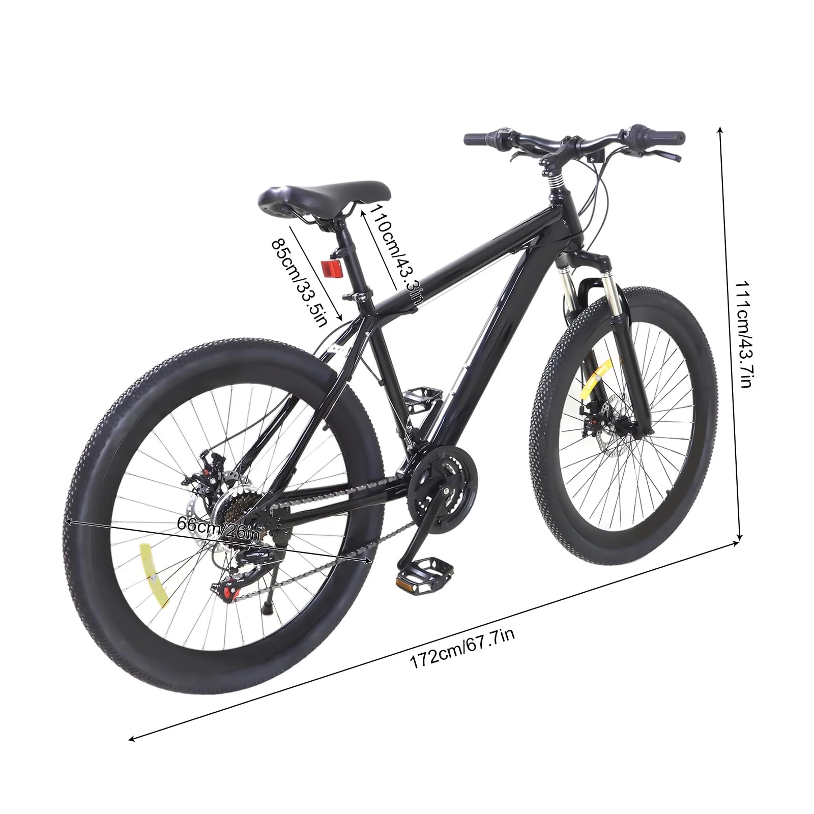 HuKaiL 26 Zoll Schaltung Mountainbike, 21 Gang Scheibenbremse Mountain Fahrrad, Fahrräde für Herren Damen Heranwachsende für Tägliches Pendeln und Outdoor Reisen Camping - Image 6