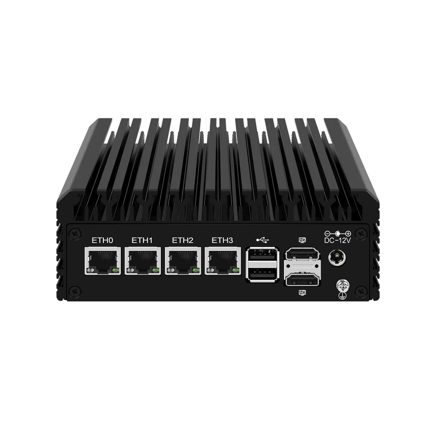 HUNSN Micro Firewall Appliance, Mini PC, PFSense, Mikrotik, OPNsense, VPN, Router PC, Intel Alder Lake-N 12th Gen N100, RJ42, 4 x 2.5GbE I226-V, 2 x HDMI, DP, TF, Type-C, 8G DDR5 RAM, 128G SSD