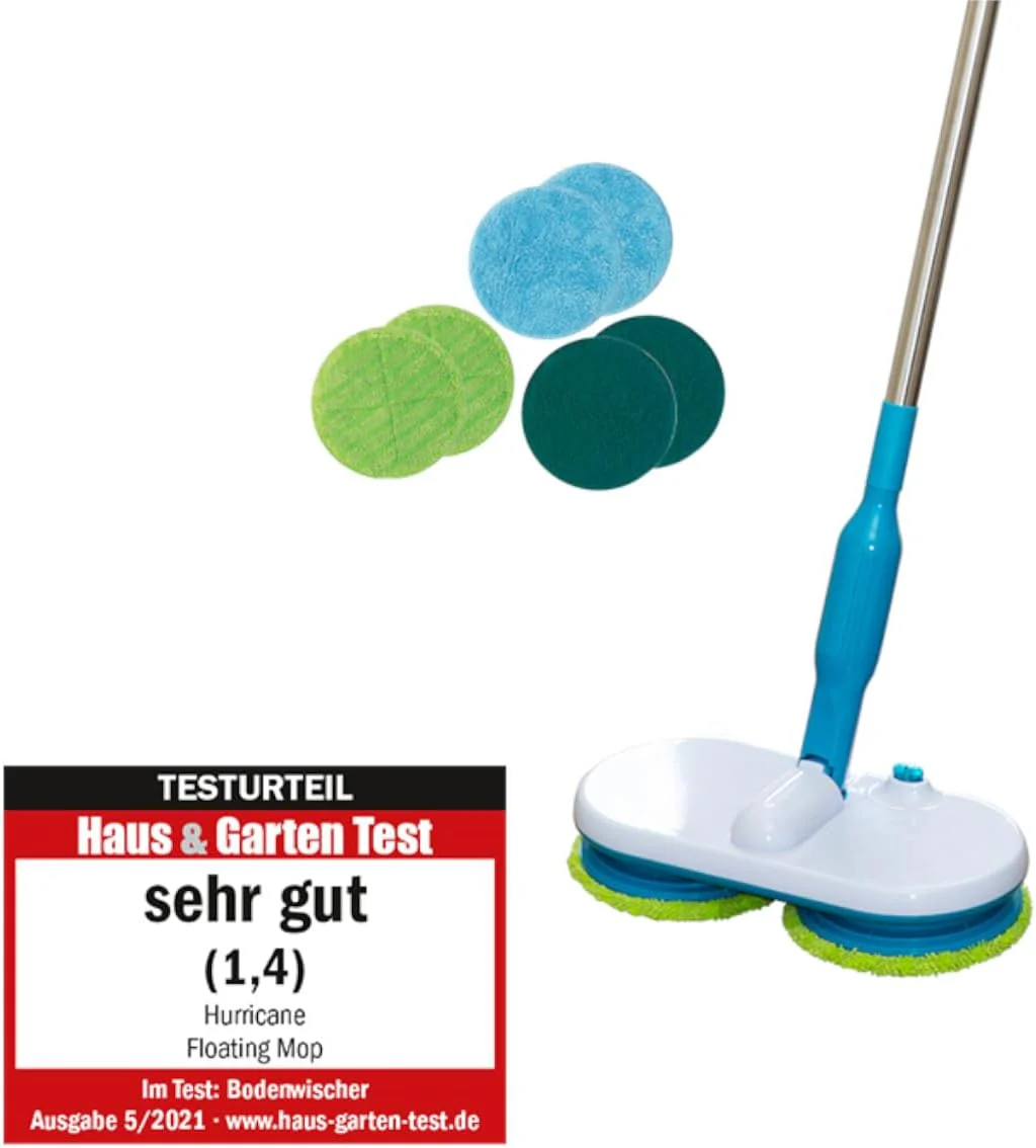 Hurricane Floating Mop elektrischer Bodenwischer – Akku Wischer zum mühelosen Wischen, Schrubben und Polieren – Ultra Leichter Wischmopp mit verschiedenen Mikrofaser-Pads - Image 8