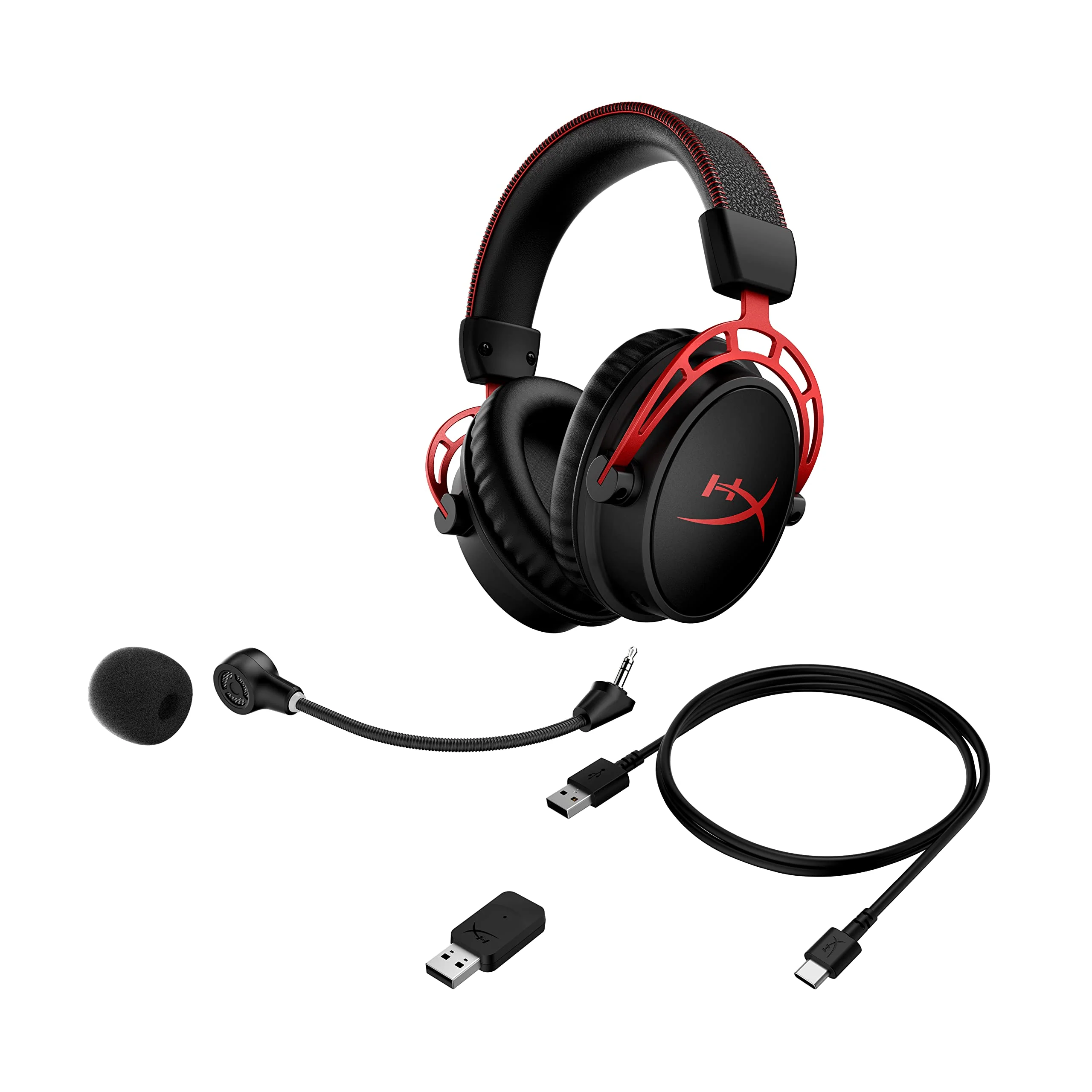HyperX Cloud Alpha Wireless Gaming-Headset , 300h Akkulaufzeit, DTS Headphone mit 3D Audio, Dual Chamber Treiber, 2,4 GHz kabellos, Abnehmbares Mikrofon mit Geräuschunterdrückung, Schwarz-Rot - Image 11
