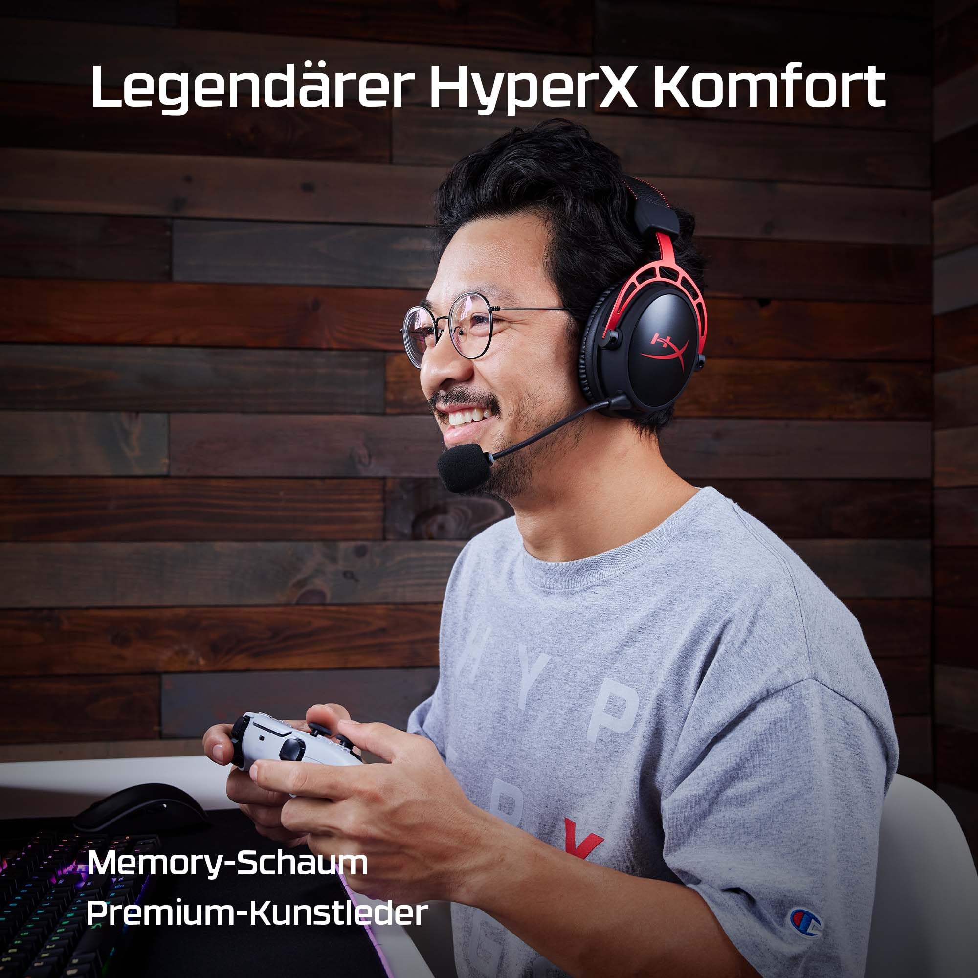 HyperX Cloud Alpha Wireless Gaming-Headset , 300h Akkulaufzeit, DTS Headphone mit 3D Audio, Dual Chamber Treiber, 2,4 GHz kabellos, Abnehmbares Mikrofon mit Geräuschunterdrückung, Schwarz-Rot - Image 12