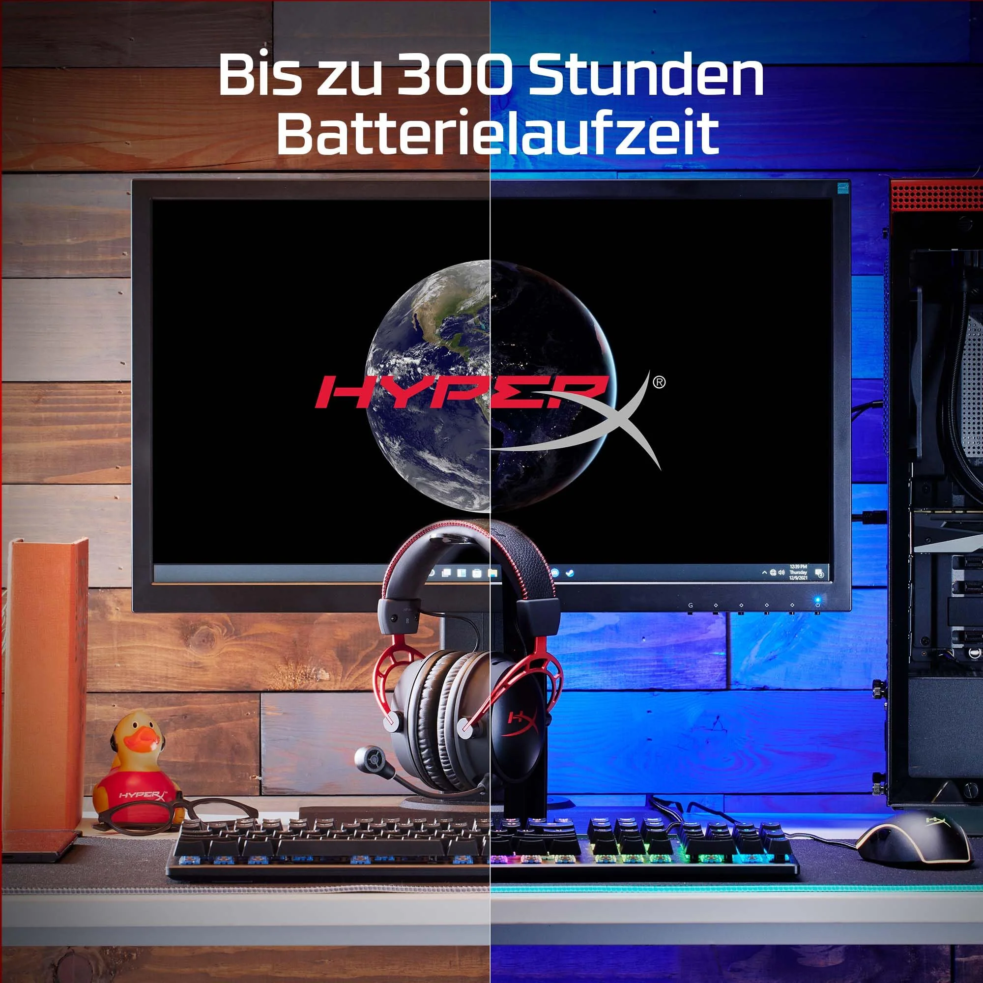 HyperX Cloud Alpha Wireless Gaming-Headset , 300h Akkulaufzeit, DTS Headphone mit 3D Audio, Dual Chamber Treiber, 2,4 GHz kabellos, Abnehmbares Mikrofon mit Geräuschunterdrückung, Schwarz-Rot - Image 2
