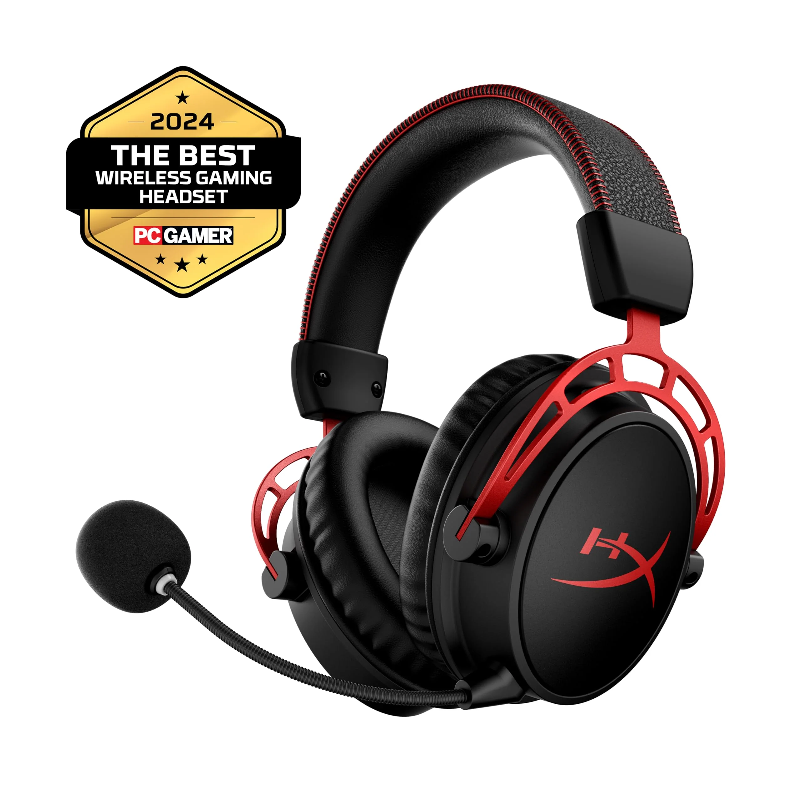 HyperX Cloud Alpha Wireless Gaming-Headset , 300h Akkulaufzeit, DTS Headphone mit 3D Audio, Dual Chamber Treiber, 2,4 GHz kabellos, Abnehmbares Mikrofon mit Geräuschunterdrückung, Schwarz-Rot - Image 3