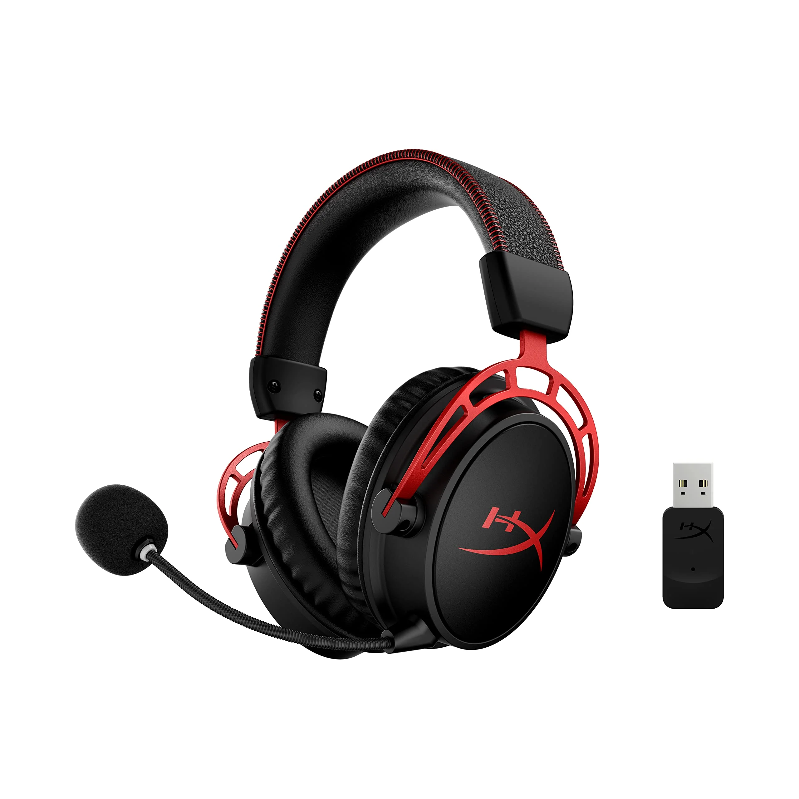 HyperX Cloud Alpha Wireless Gaming-Headset , 300h Akkulaufzeit, DTS Headphone mit 3D Audio, Dual Chamber Treiber, 2,4 GHz kabellos, Abnehmbares Mikrofon mit Geräuschunterdrückung, Schwarz-Rot - Image 5