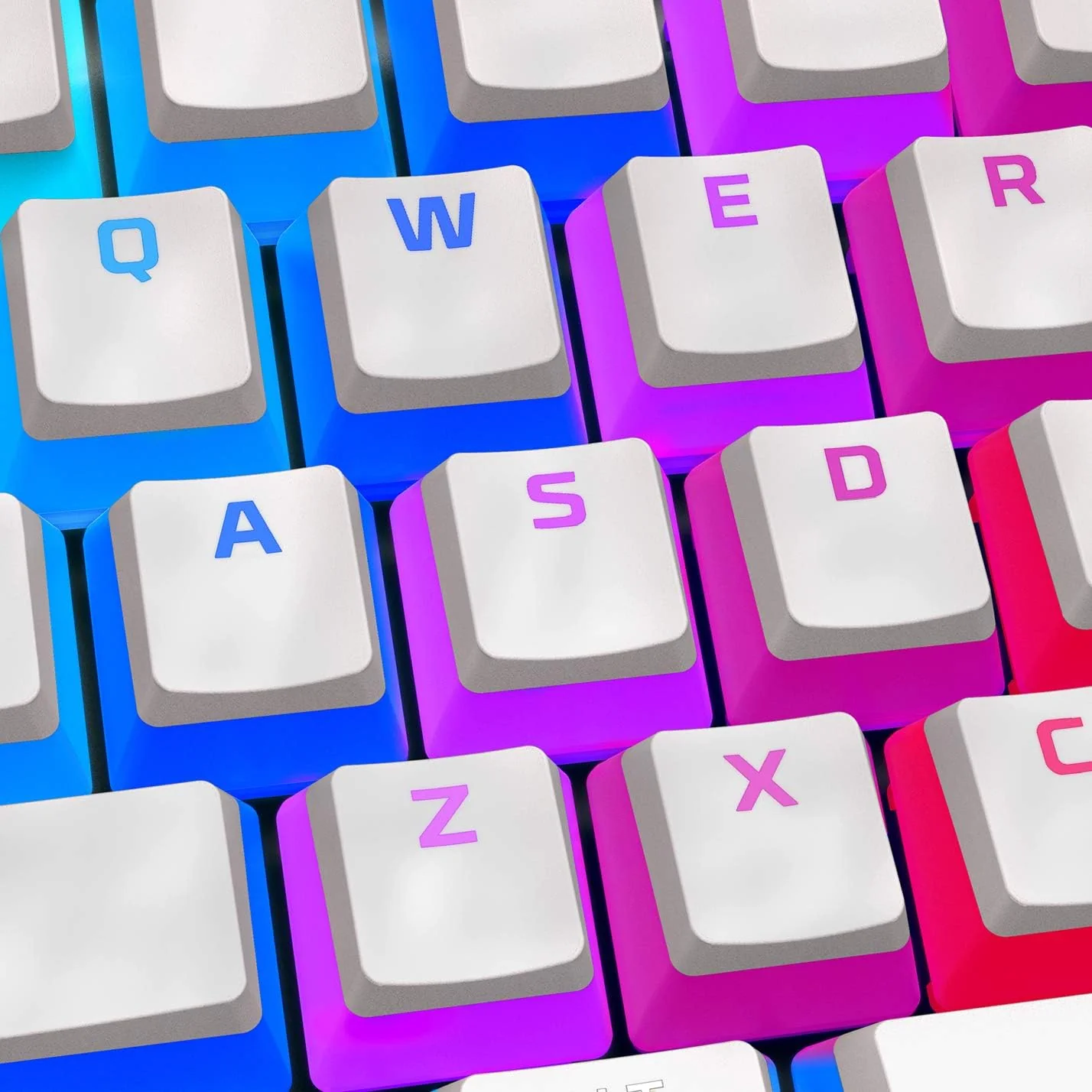 HyperX Pudding Keycaps – Vollständiger Tastensatz – PBT – {Weiß} – English (US) Layout – 104 Key, Hintergrundbeleuchtet, OEM Profil - Image 4