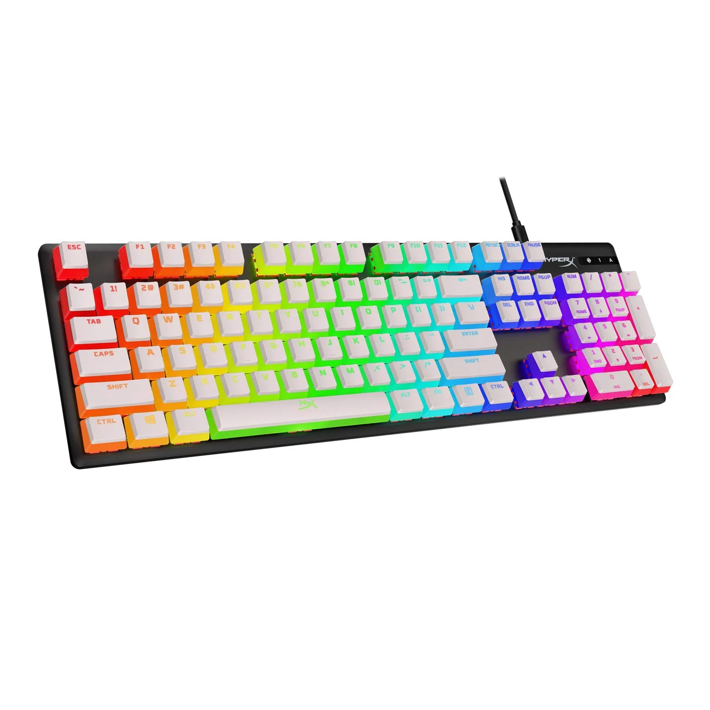 HyperX Pudding Keycaps – Vollständiger Tastensatz – PBT – {Weiß} – English (US) Layout – 104 Key, Hintergrundbeleuchtet, OEM Profil - Image 5