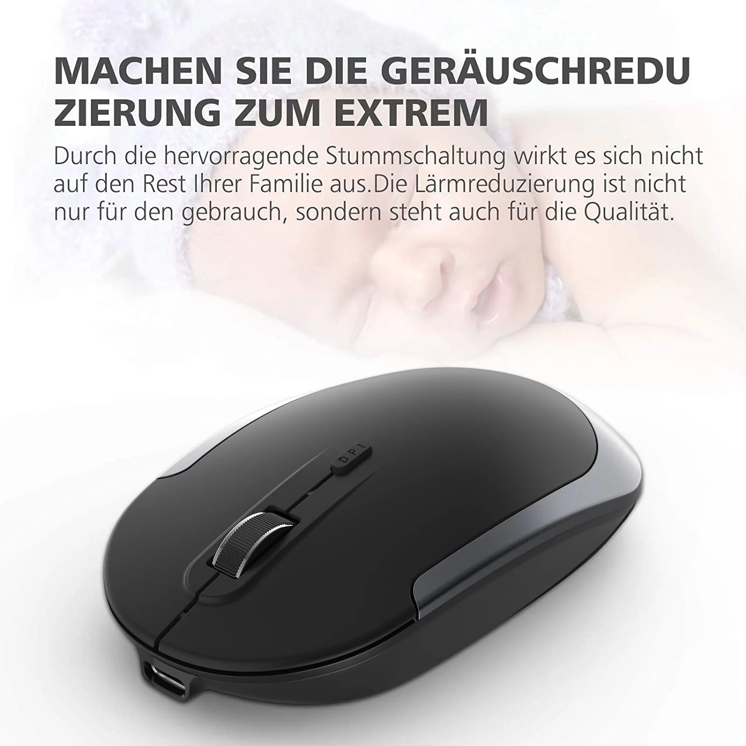 iClever GK03 2.4G Tastatur Maus Set Kabellos, Aluminium Wireless Slim Tastatur QWERTZ Layout (Deutsch), für Computer/Desktop/PC/Laptop/Oberfläsche/Windows 10/8/7/Vista/XP (2.4GHz, USB) - Image 7