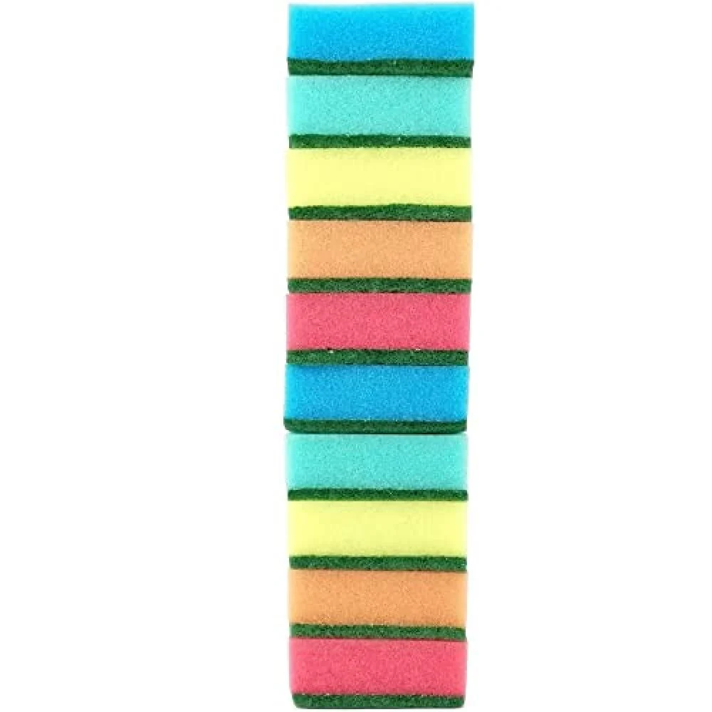 IDEA HOME 10er Set Küchenschwamm, Topfschwamm, Zweiseitig Reinigungsschwamm, 75 x 50 x 28 mm, Mehrzweck Putzschwamm, MIDI, Mehrfarbig - Image 2