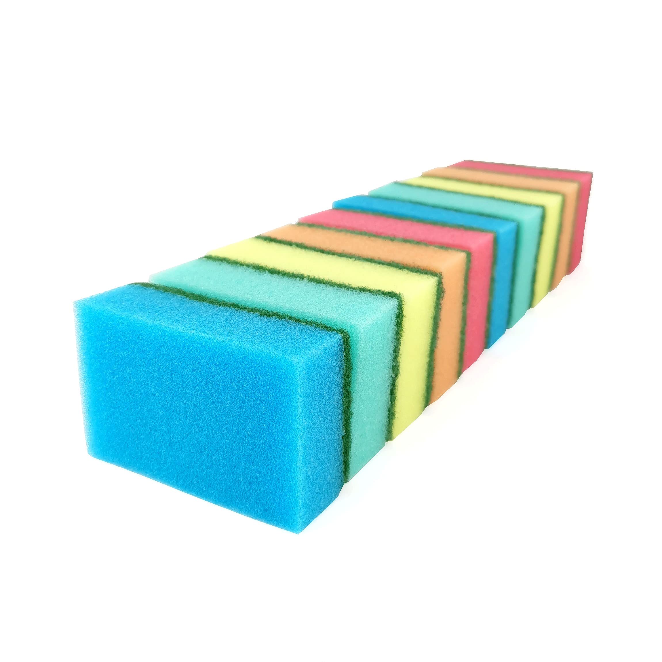 IDEA HOME 10er Set Küchenschwamm, Topfschwamm, Zweiseitig Reinigungsschwamm, 75 x 50 x 28 mm, Mehrzweck Putzschwamm, MIDI, Mehrfarbig - Image 4