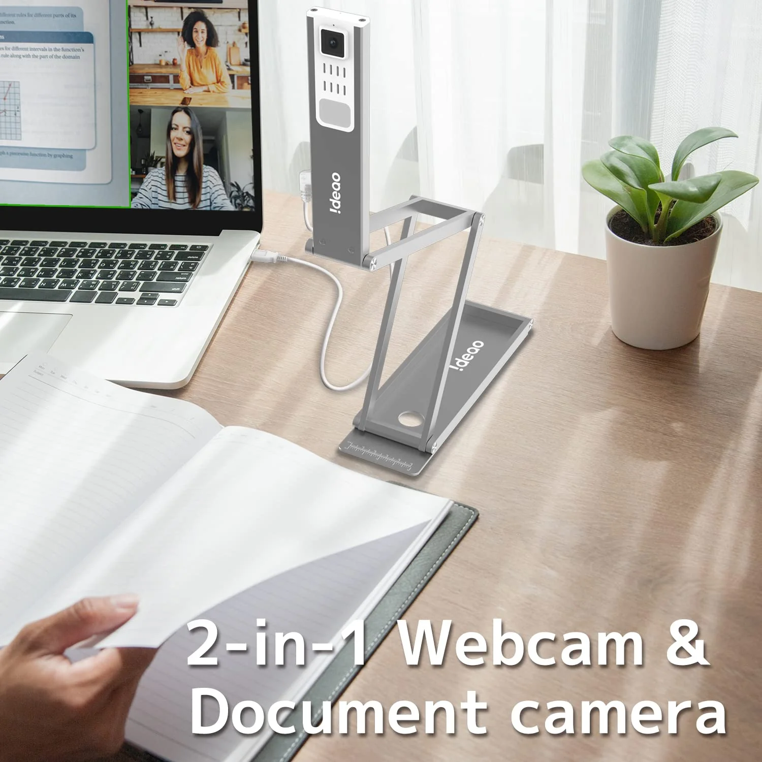 IDEAO DC400, Faltbare 4K-USB-Dokumentenkamera und Webcam, 1080P, 60fps mit Autofokus, eingebautem Mikrofon, LED und Plug&Play, für Distance Learning, Fernunterricht und Online Coaching - Image 5