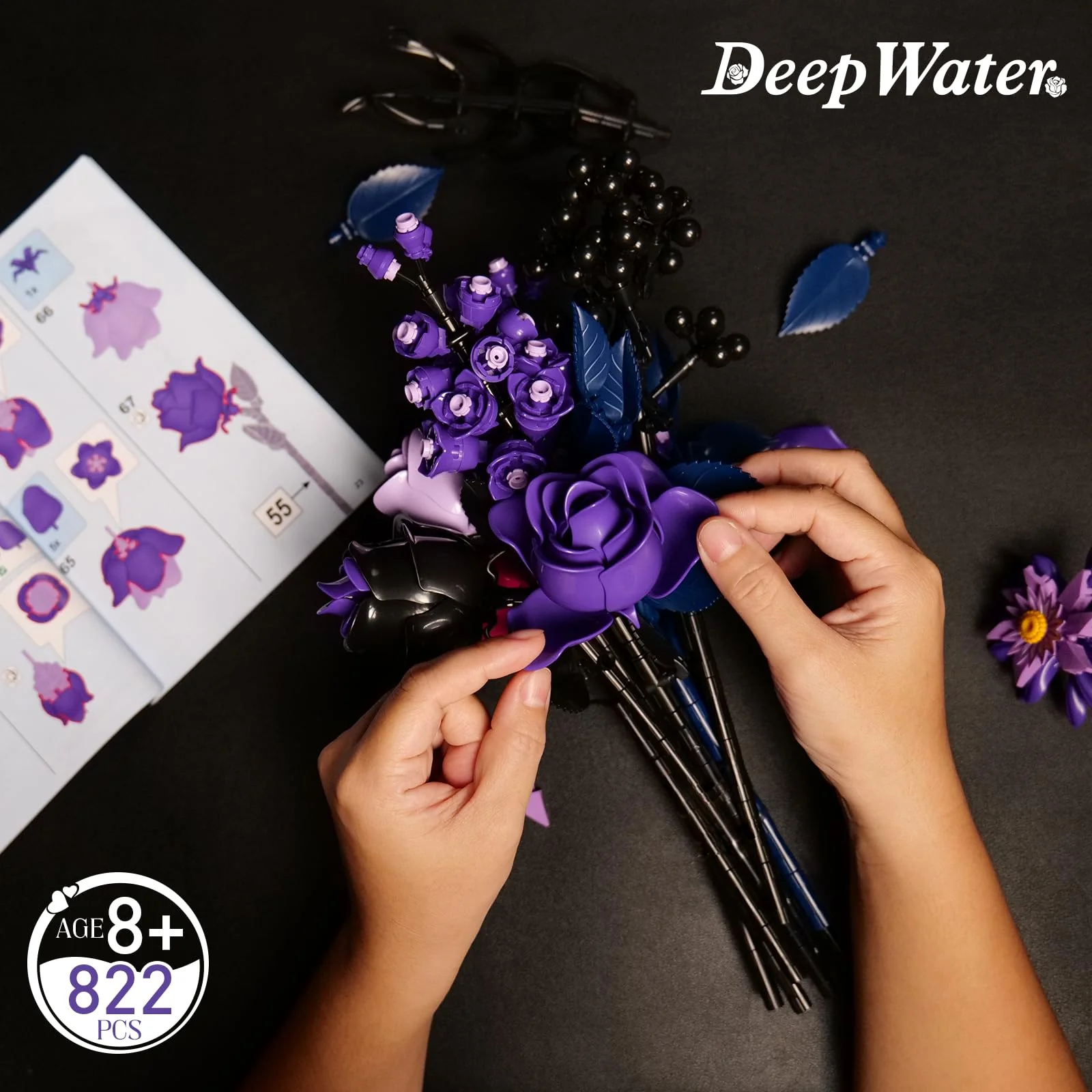 Ideas Halloween Blumen Rosen Spielzeug Klemmbausteine Bausteinen,Kompatibel Mit Lego Flowers Geschenk für Erwachsene Frauen Mädchen Home Deko für Geburtstag, Muttertag, Weihnachten 8-16+(822PSC) - Image 4