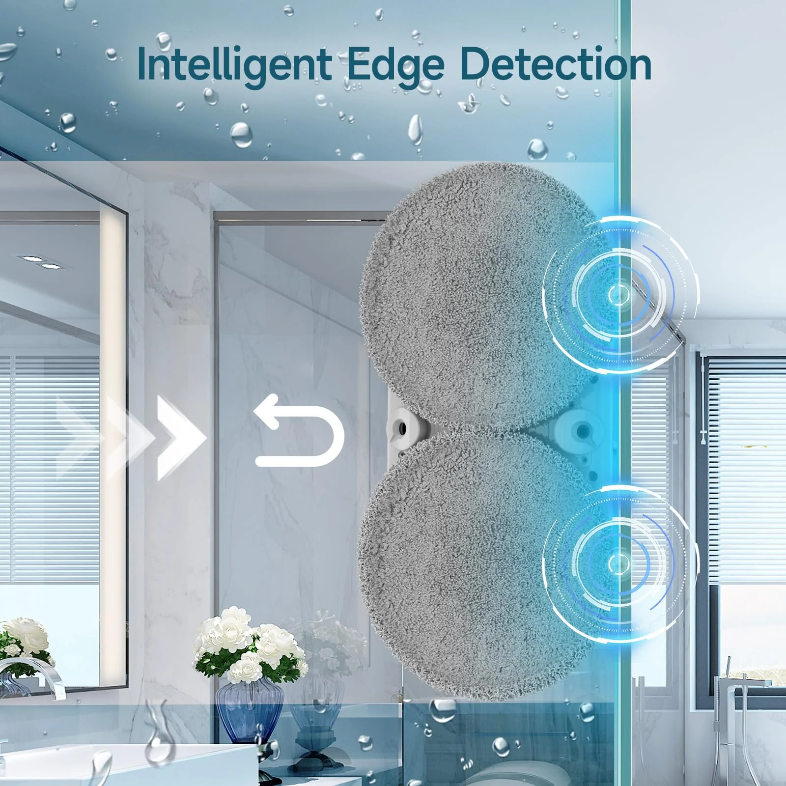 iDEEBO E300 Fensterputzroboter mit Doppelseitigem Sprühsystem, Auslaufsicherem Wassertank, Leicht Aufrüstbar, für Eine Gründliche Streifenfreie Fensterreinigung - Image 4