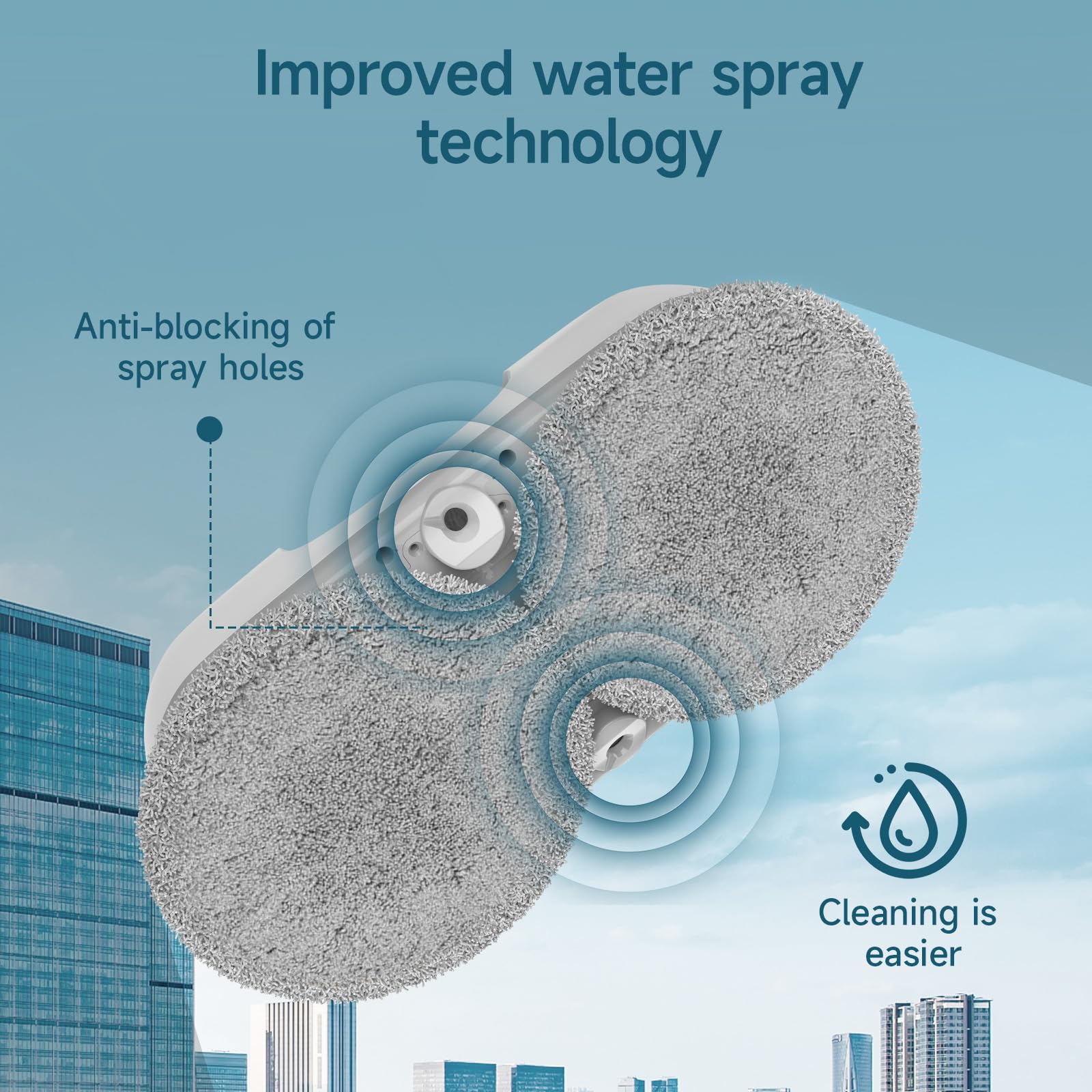 iDEEBO E300 Fensterputzroboter mit Doppelseitigem Sprühsystem, Auslaufsicherem Wassertank, Leicht Aufrüstbar, für Eine Gründliche Streifenfreie Fensterreinigung - Image 5