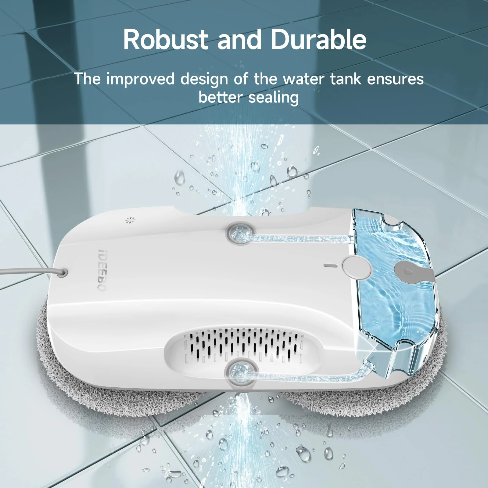 iDEEBO E300 Fensterputzroboter mit Doppelseitigem Sprühsystem, Auslaufsicherem Wassertank, Leicht Aufrüstbar, für Eine Gründliche Streifenfreie Fensterreinigung - Image 6