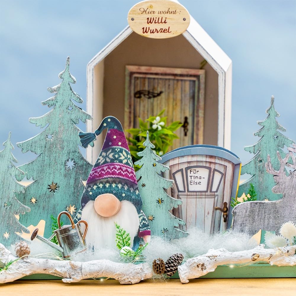 Ideen mit Herz Holzrahmen-Set Haus | 3 Stück | Holzbox in Hausform | Wandregal | Regal | Wanddekoration | zum Basteln und Bemalen | 3 verschiedene Größen | Höhen: 27,3cm, 23,7cm & 20,5cm - Image 6