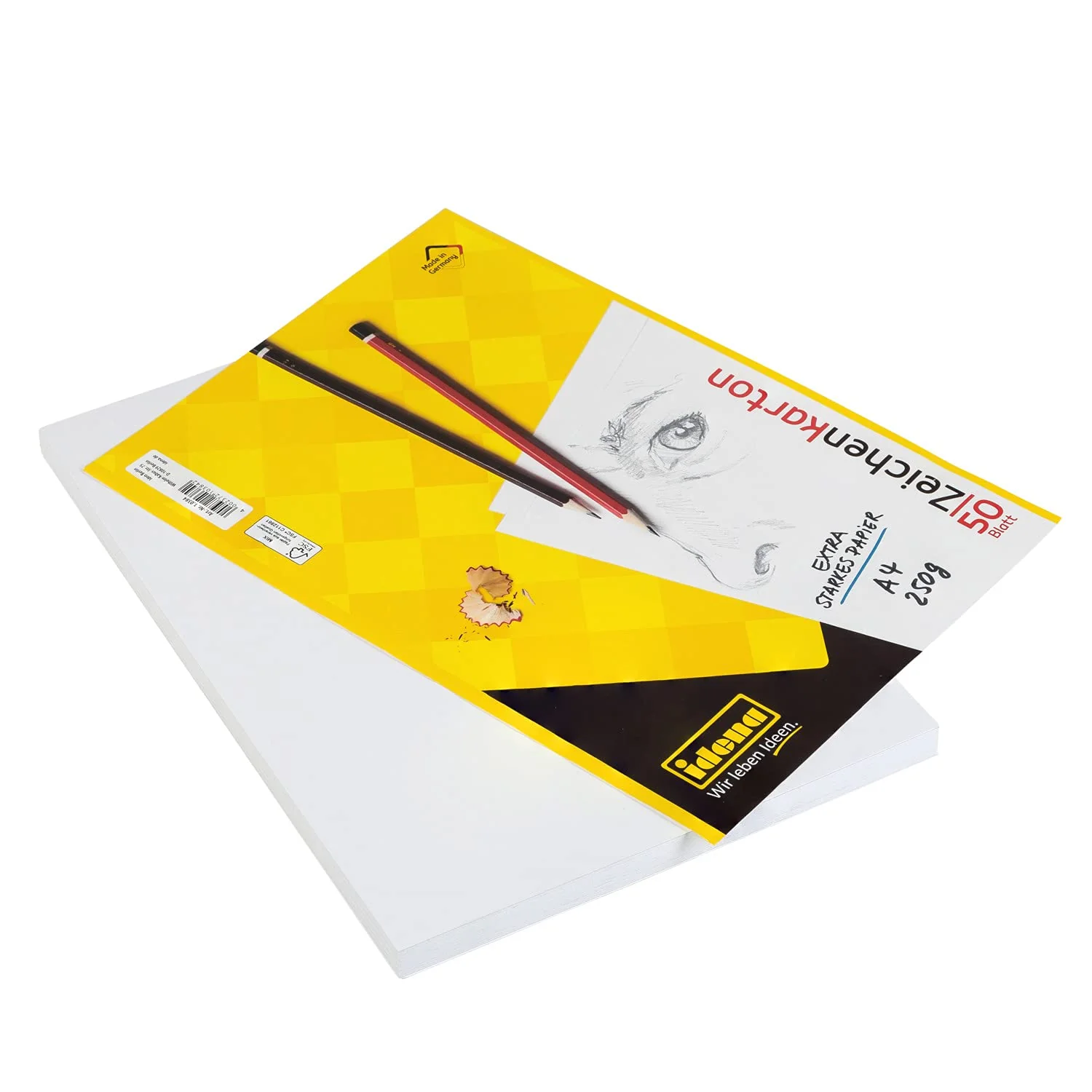 Idena 10384 - Zeichenkarton, DIN A4, 50 lose Bogen, extra starkes Zeichenpapier 250 g/m² - Image 3