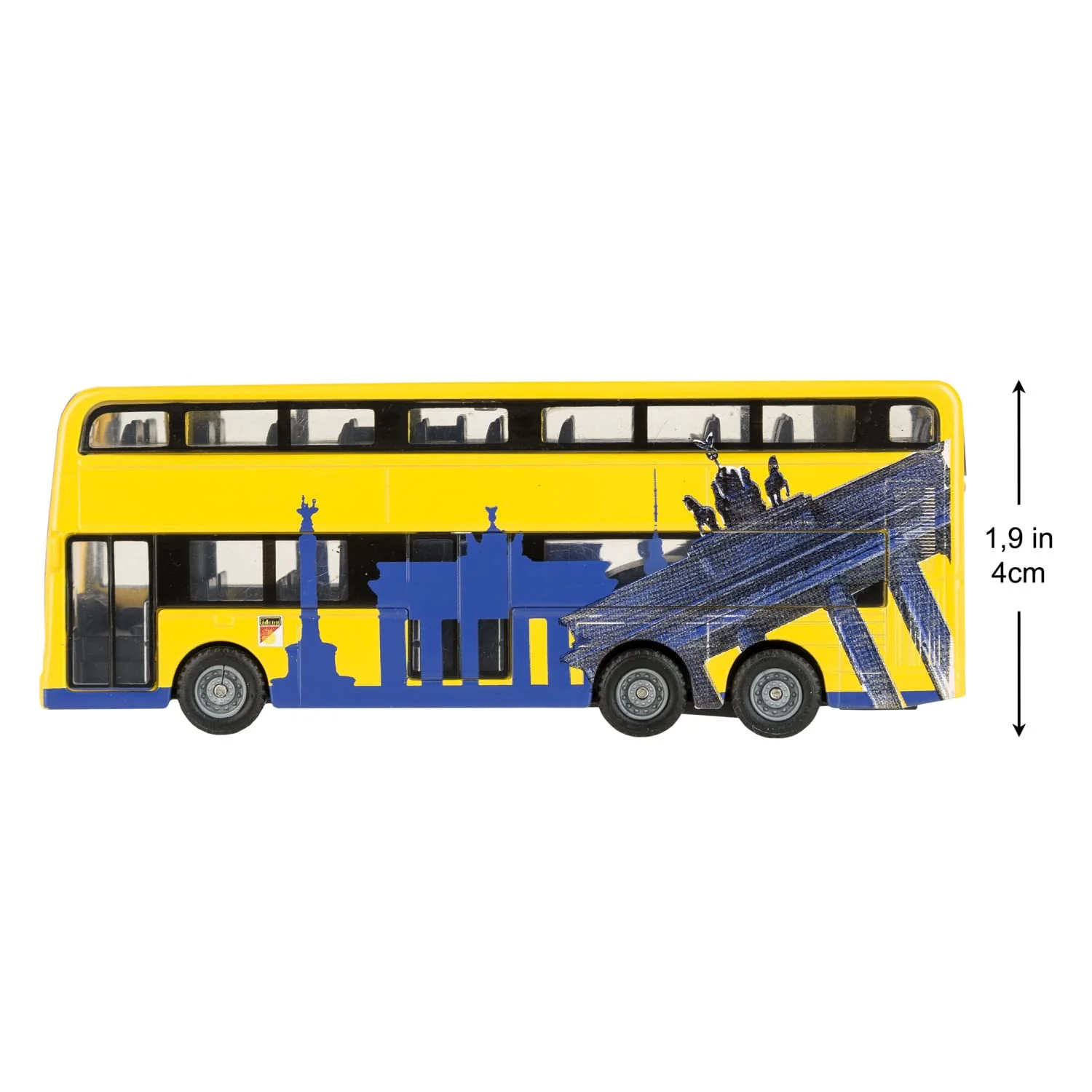 Idena 40107 - Modellbus Berliner Doppeldecker, mit Rückzugmotor, ca. 18,5 x 13,5 x 4,5 cm, gelb, als Spielzeug, typisches Souvenir oder beliebtes Sammlerstück - Image 14