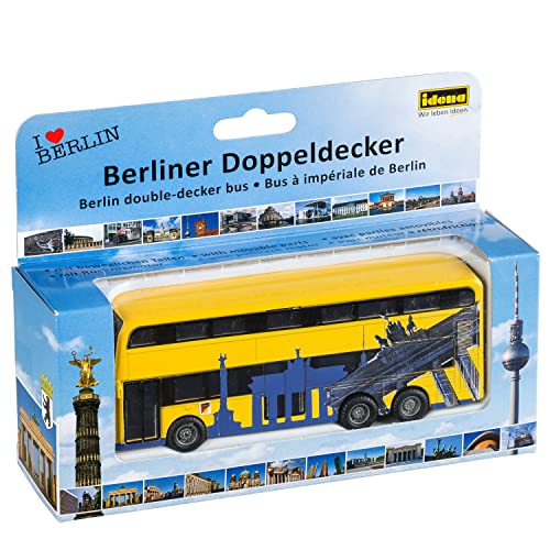 Idena 40107 - Modellbus Berliner Doppeldecker, mit Rückzugmotor, ca. 18,5 x 13,5 x 4,5 cm, gelb, als Spielzeug, typisches Souvenir oder beliebtes Sammlerstück - Image 5