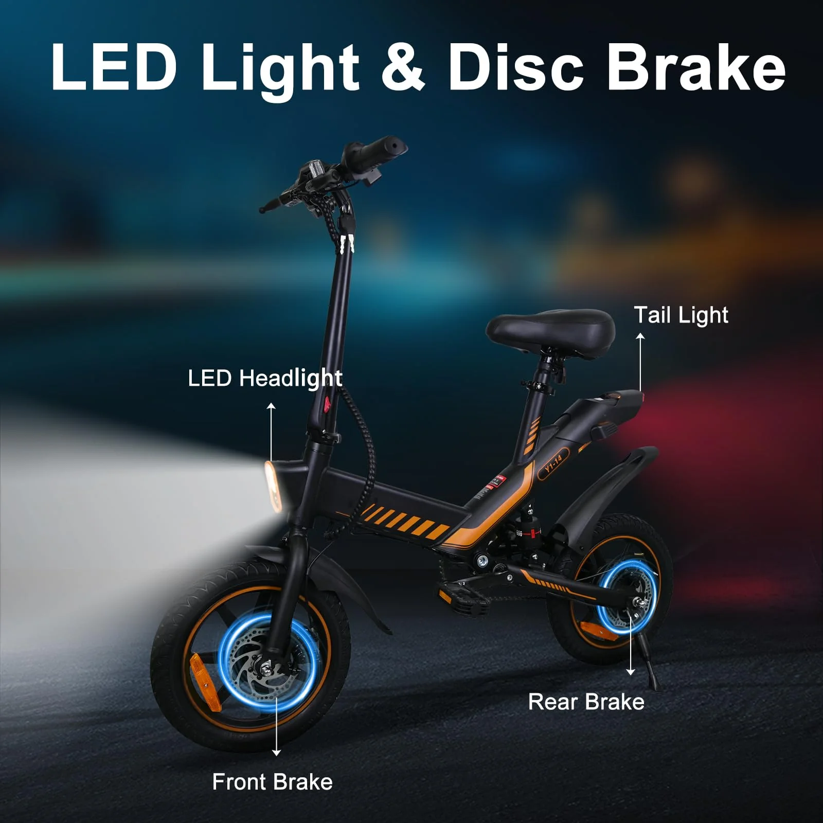 IDMD 14 Zoll E-Bike Klappbar, 36V 10,4Ah Akku und Bis 45 km Reichweite, 250W Motor, Einstellbarer Höhe Mini Elektro-Klapprad für Stadt & Pendler Damen und Herren (Blau) - Image 5