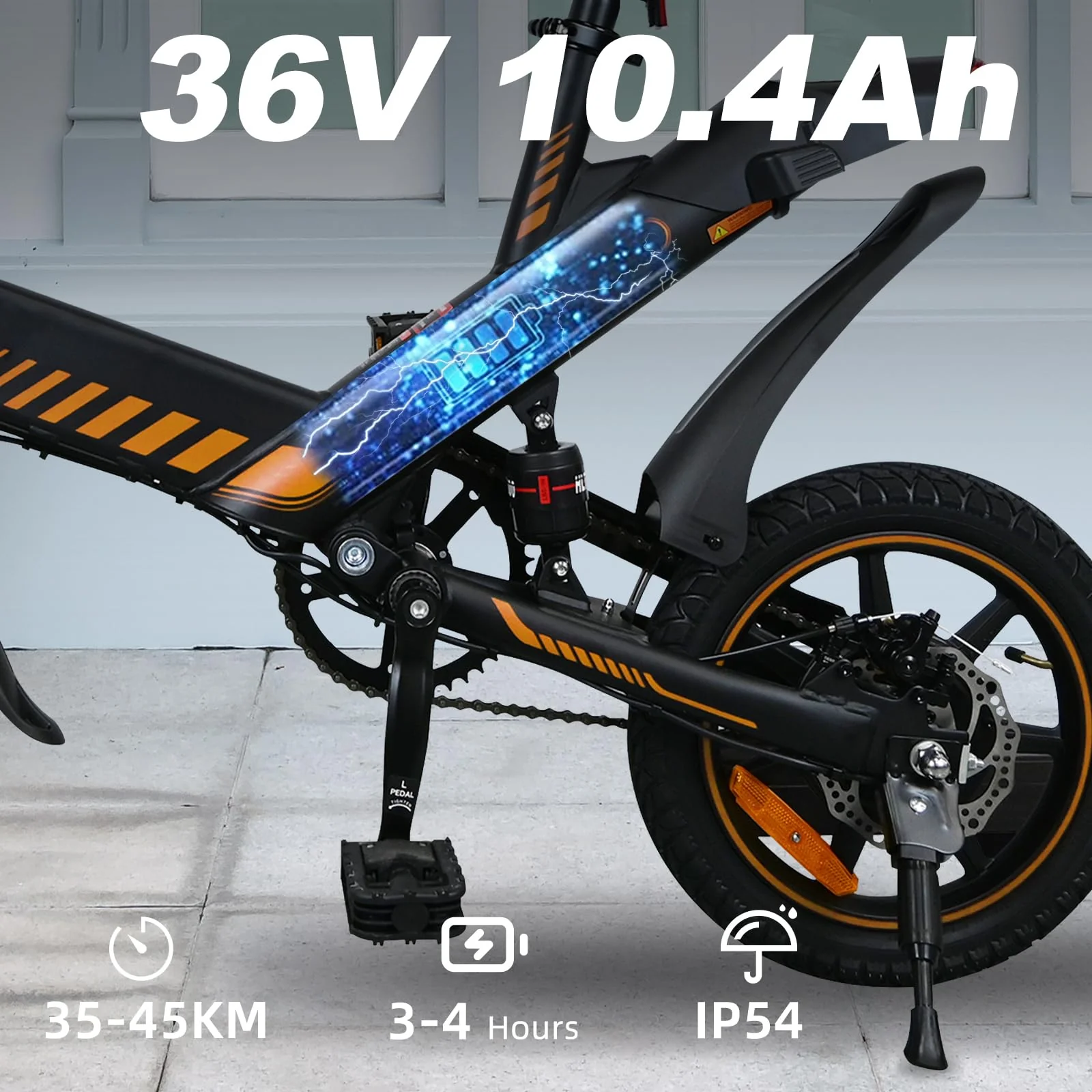 IDMD 14 Zoll E-Bike Klappbar, 36V 10,4Ah Akku und Bis 45 km Reichweite, 250W Motor, Einstellbarer Höhe Mini Elektro-Klapprad für Stadt & Pendler Damen und Herren (Blau) - Image 8