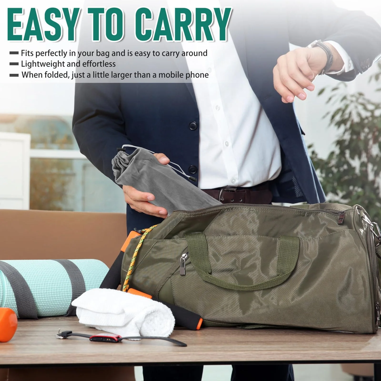 Idong Tragbarer Wäscheständer aus Edelstahl, 32-73 cm einziehbarer faltbar Wäscheständer für Camping, Reisen, Outdoor, Wäscherei zu Hause usw. EIN zusammenklappbarer Mini-Reisekleiderständer - Image 5