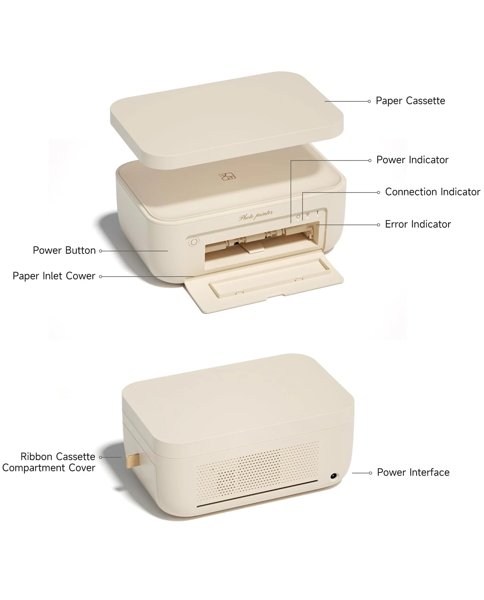 iDPRT CP4100 Fotodrucker mit 108 Blatt Fotopapier und 2 Bändern, tragbarer Fotodrucker für iOS- und Android-Smartphones, ideales Geschenk, um schöne Momente festzuhalten - Image 2