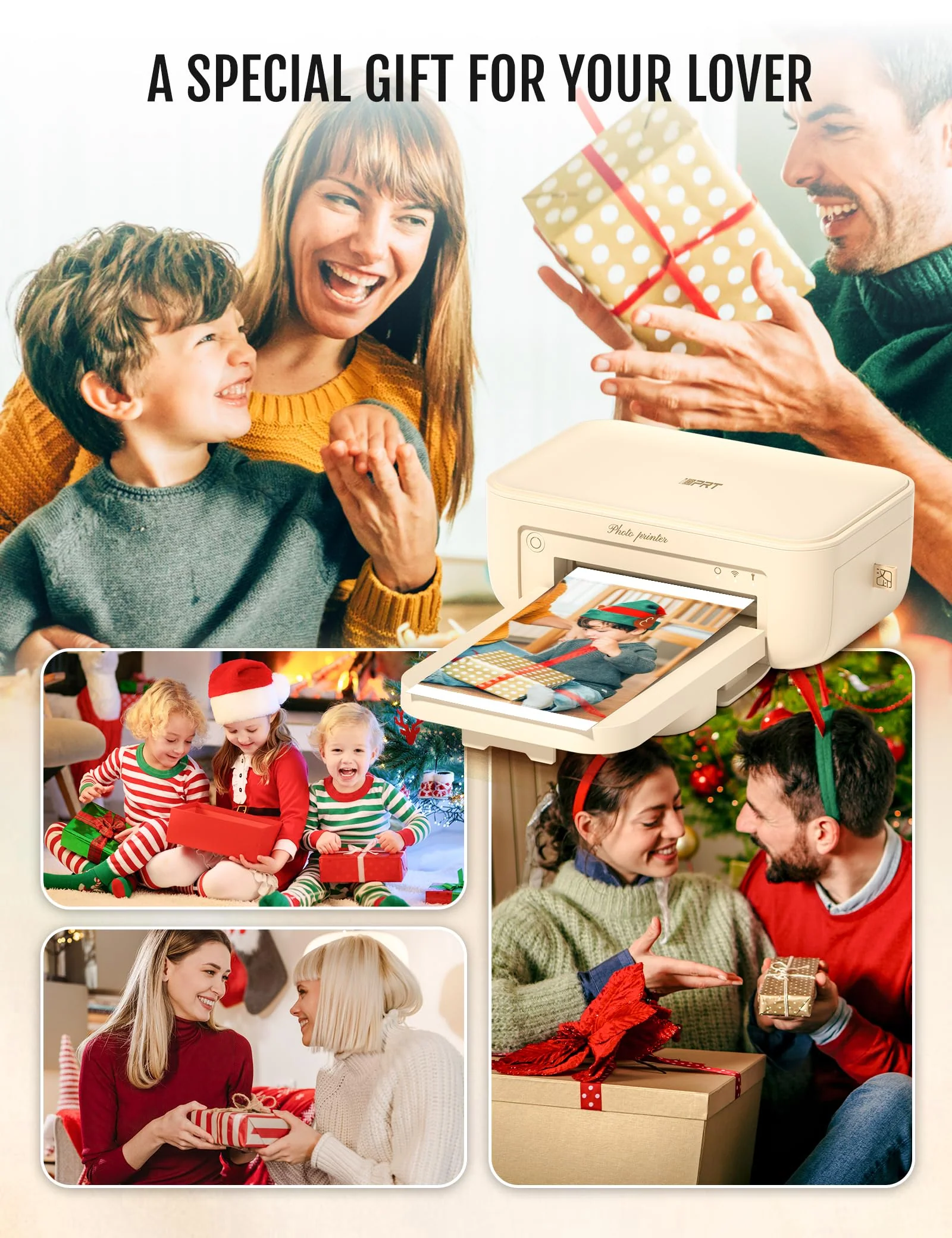 iDPRT CP4100 Fotodrucker mit 108 Blatt Fotopapier und 2 Bändern, tragbarer Fotodrucker für iOS- und Android-Smartphones, ideales Geschenk, um schöne Momente festzuhalten - Image 3