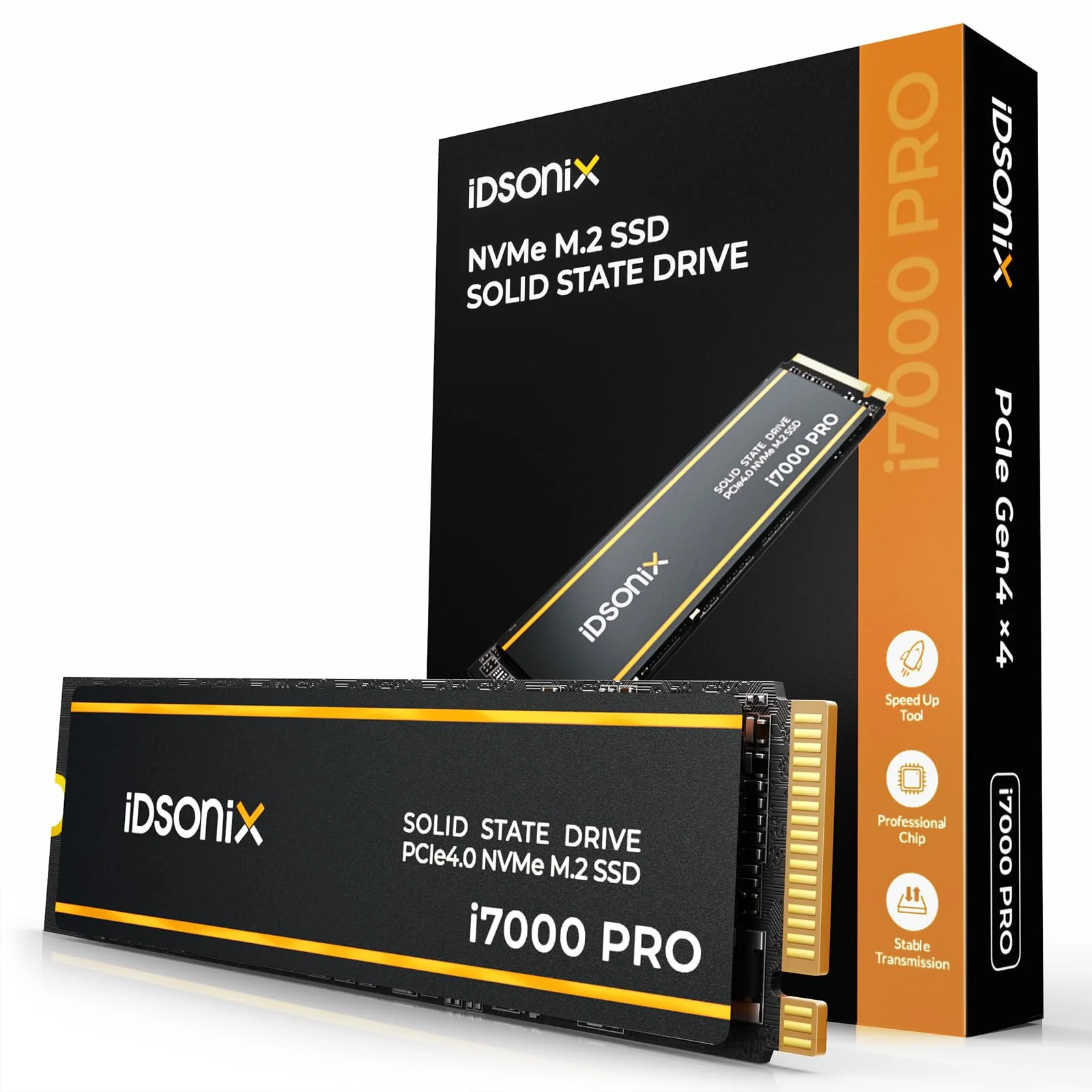 iDsonix M.2 SSD 2TB, NVME SSD M.2 2280 PCIE GEN4X4, Geschwindigkeit von bis zu 7.000 MB/s, interne SSD mit 3D NAND Blitz und Kühlkörper, interne Festkörperstatus Laufwerke für PS5, PC, Laptop, Desktop - Image 3