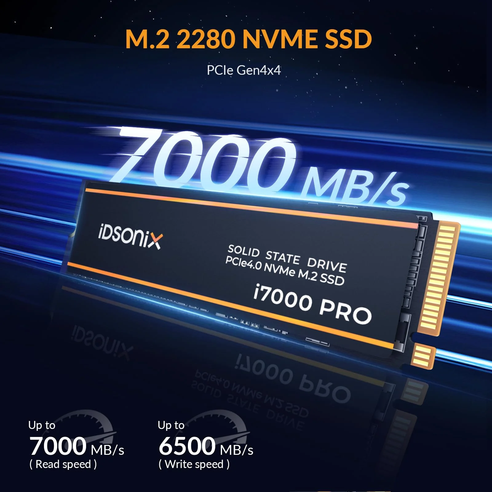 iDsonix M.2 SSD 2TB, NVME SSD M.2 2280 PCIE GEN4X4, Geschwindigkeit von bis zu 7.000 MB/s, interne SSD mit 3D NAND Blitz und Kühlkörper, interne Festkörperstatus Laufwerke für PS5, PC, Laptop, Desktop - Image 9
