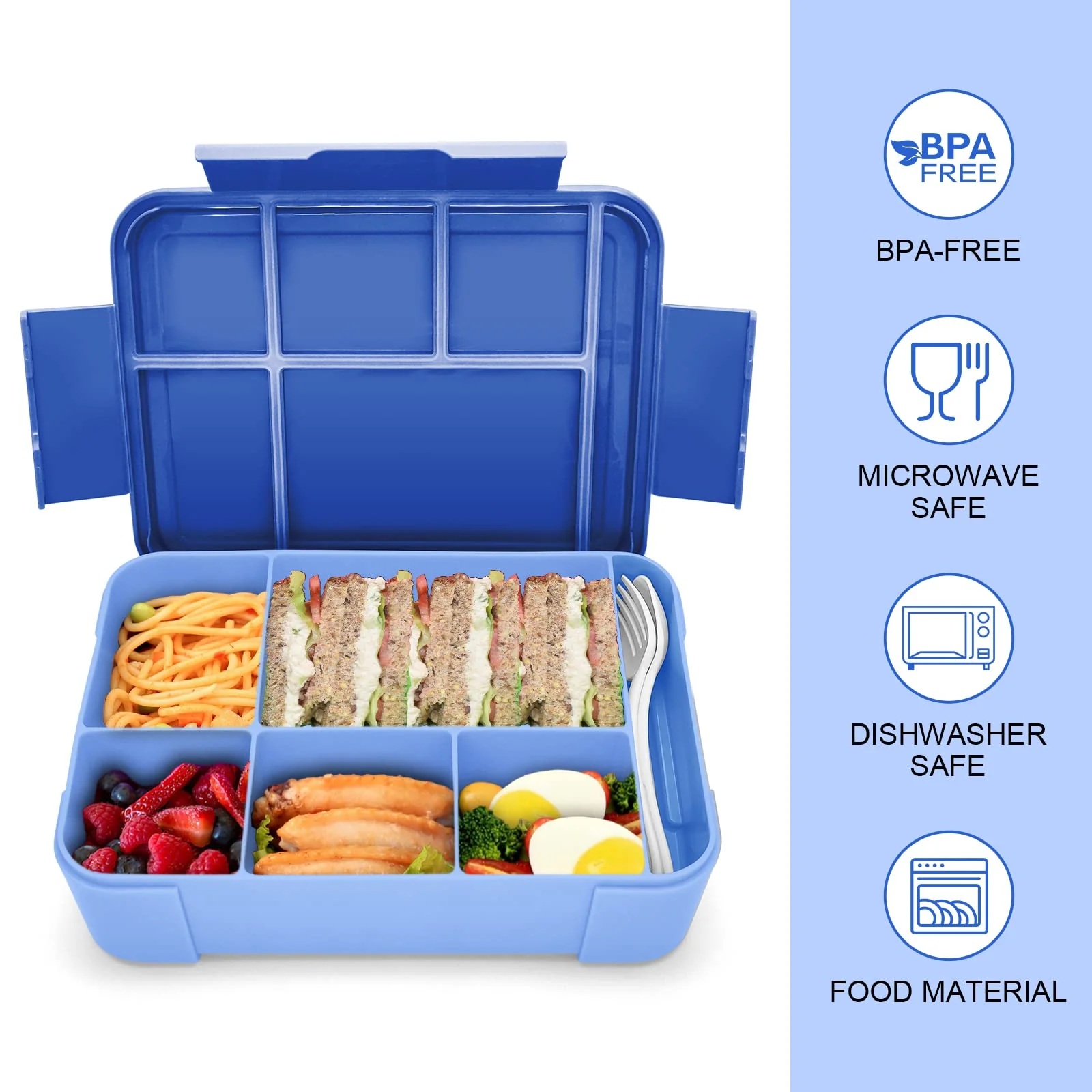 IJIAMY Brotdose Kinder mit Fächern, Bento Box Kinder, Auslaufsicher Lunchbox Kinder, Brotbox für Mädchen & Jungen, Snackbox, Perfekt für Schule, Kindergarten & Ausflüge - Image 2