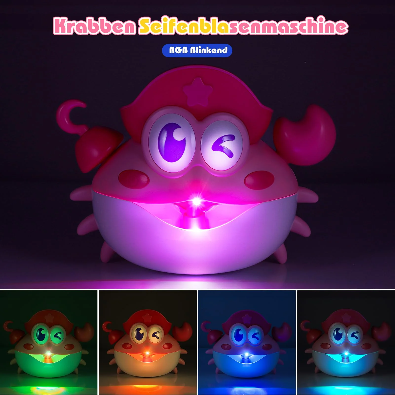 iKidiki Badespielzeug Baby Spielzeug ab 1 2 3 4 5 Jahre Mädchen, Geschenk 1-5 Jahre Mädchen Badewannenspielzeug ab 1-5 Jahre Schaummaschine Badewanne Geburtstagsgeschenk für Mädchen Krabbe Baby - Image 7