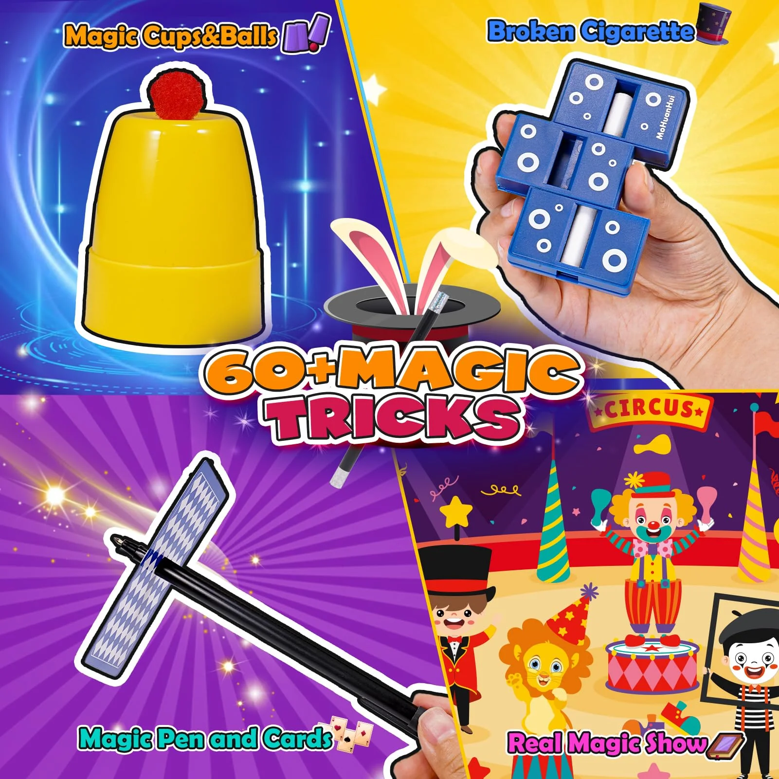 iKidiki Zauberkasten Kinder ab 6 7 8 9 10, Spielzeug ab 6 7 8 9 10 Jahre Jungen Mädchen Zaubertricks Kinder mit Zauberstab Geburtstag Geschenk Junge Mädchen 6-10 Jahre 60+ Magic Tricks - Image 4