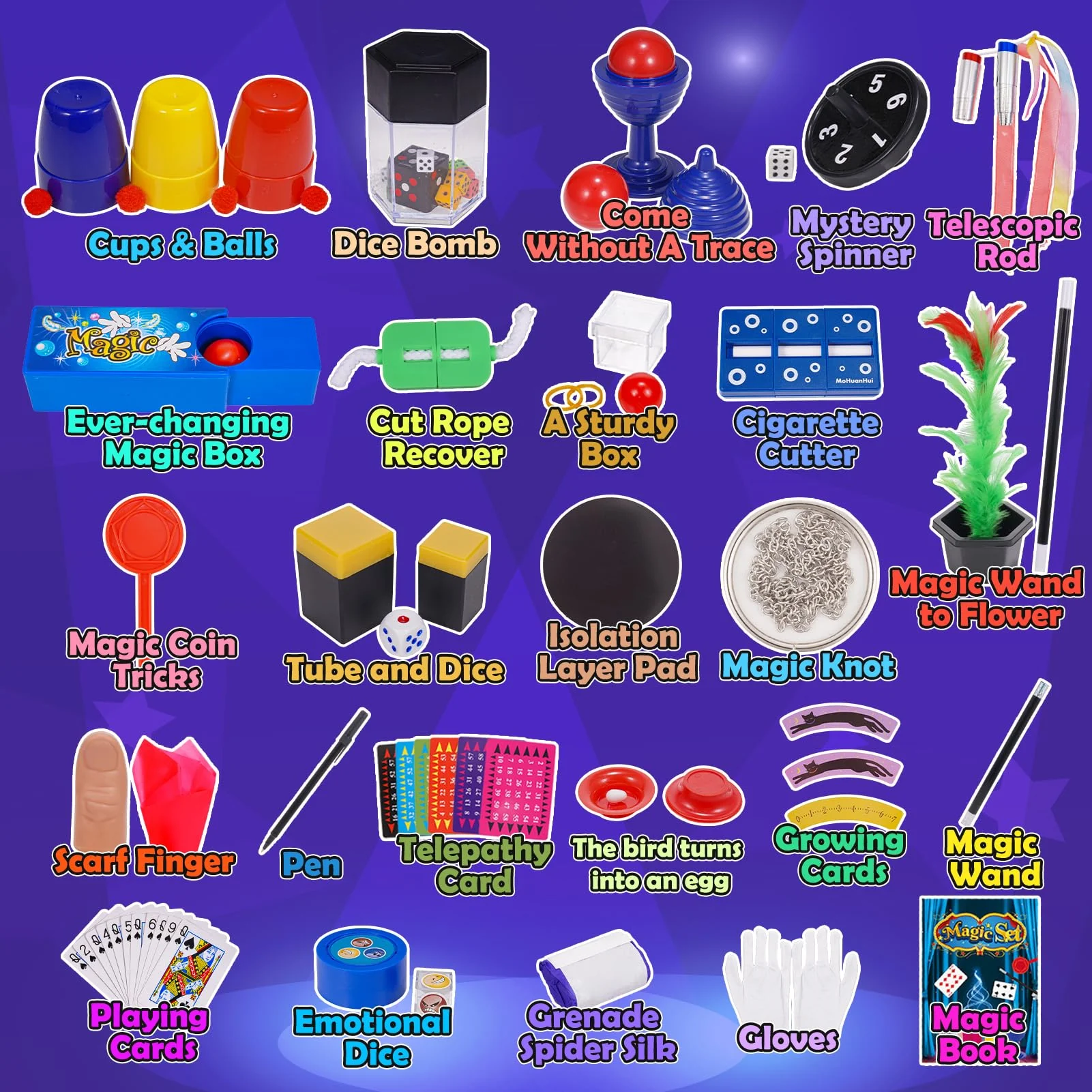 iKidiki Zauberkasten Kinder ab 6 7 8 9 10, Spielzeug ab 6 7 8 9 10 Jahre Jungen Mädchen Zaubertricks Kinder mit Zauberstab Geburtstag Geschenk Junge Mädchen 6-10 Jahre 60+ Magic Tricks - Image 5