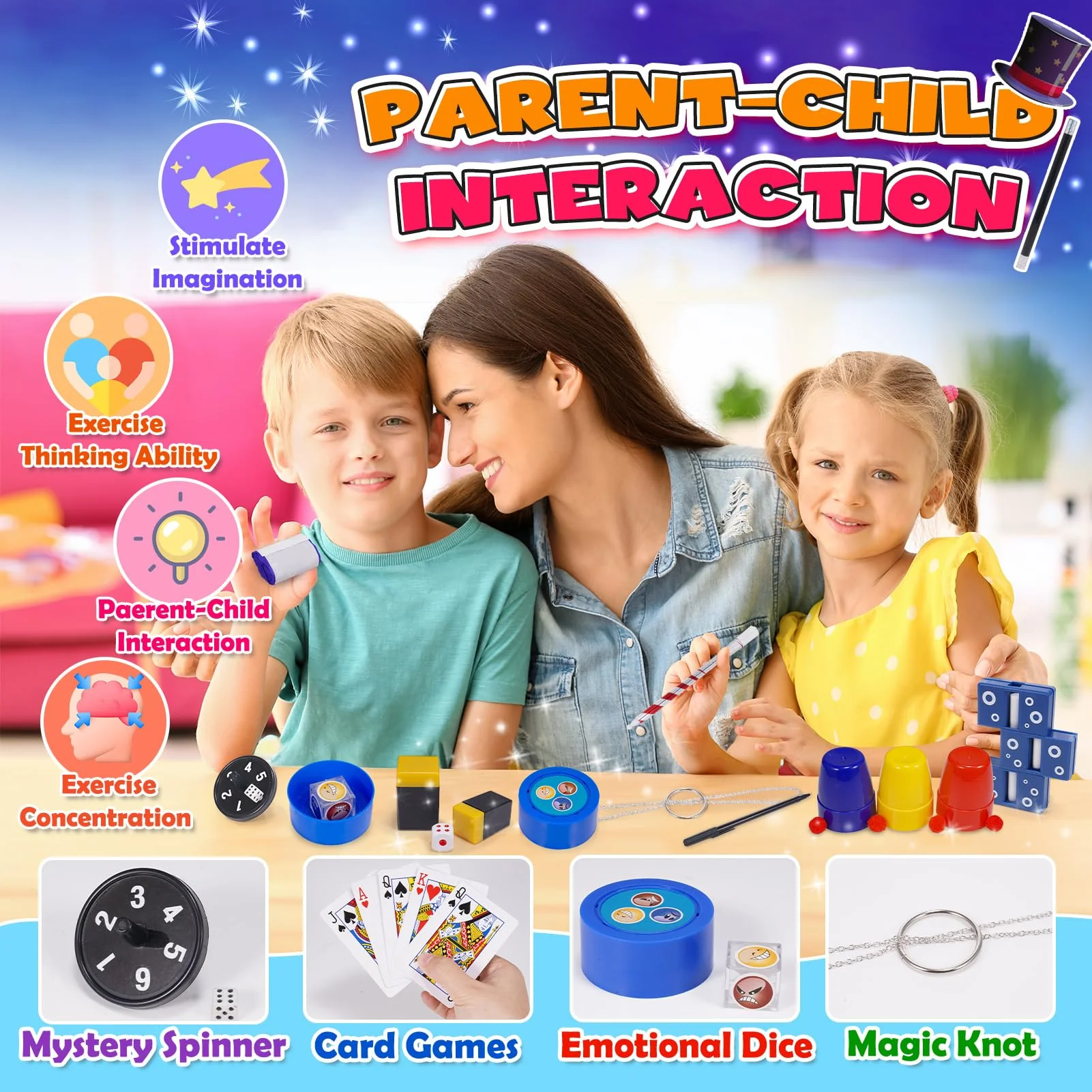 iKidiki Zauberkasten Kinder ab 6 7 8 9 10, Spielzeug ab 6 7 8 9 10 Jahre Jungen Mädchen Zaubertricks Kinder mit Zauberstab Geburtstag Geschenk Junge Mädchen 6-10 Jahre 60+ Magic Tricks - Image 7