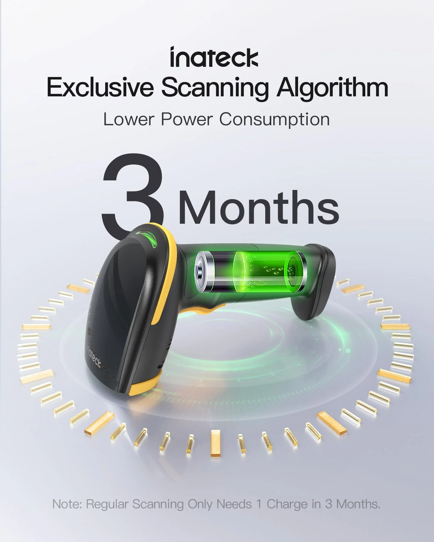 Inateck Barcode Scanner Bluetooth,1D Handheld Barcode Scanner,1 Ladung in 3 Monaten,Kabelloser Handscanner, Unterstützen Selbst Entwickelte App und SDK, BCST-21 - Image 12