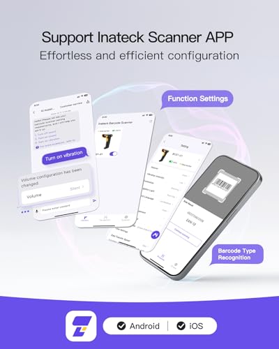 Inateck Barcode Scanner Bluetooth,1D Handheld Barcode Scanner,1 Ladung in 3 Monaten,Kabelloser Handscanner, Unterstützen Selbst Entwickelte App und SDK, BCST-21 - Image 14