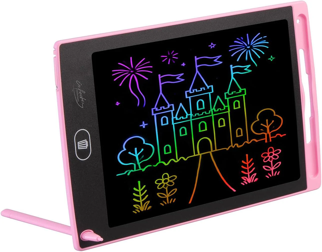 infactory 2er-Set LCD-Schreibtafeln für Kinder, 8,5"/21,5 cm, Stift, rosa & blau - Image 10