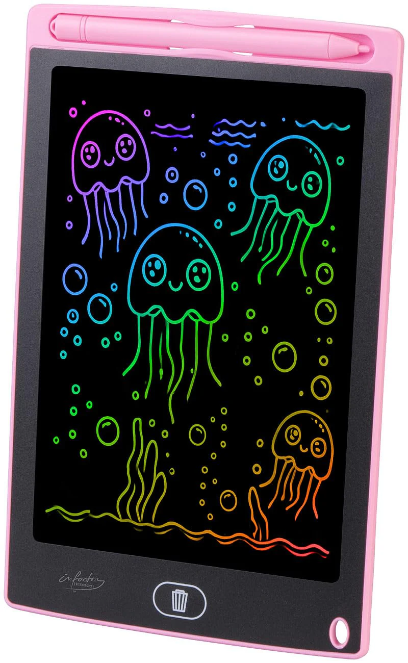 infactory 2er-Set LCD-Schreibtafeln für Kinder, 8,5"/21,5 cm, Stift, rosa & blau - Image 13