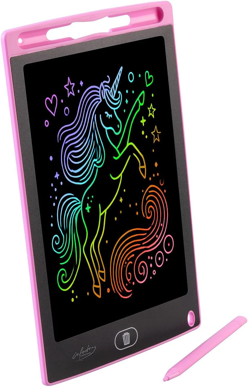 infactory 2er-Set LCD-Schreibtafeln für Kinder, 8,5"/21,5 cm, Stift, rosa & blau - Image 18