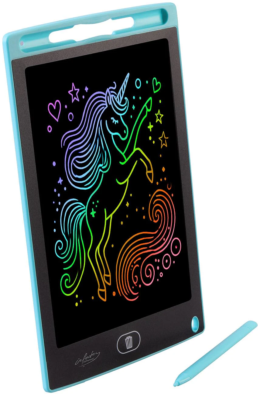 infactory 2er-Set LCD-Schreibtafeln für Kinder, 8,5"/21,5 cm, Stift, rosa & blau - Image 6