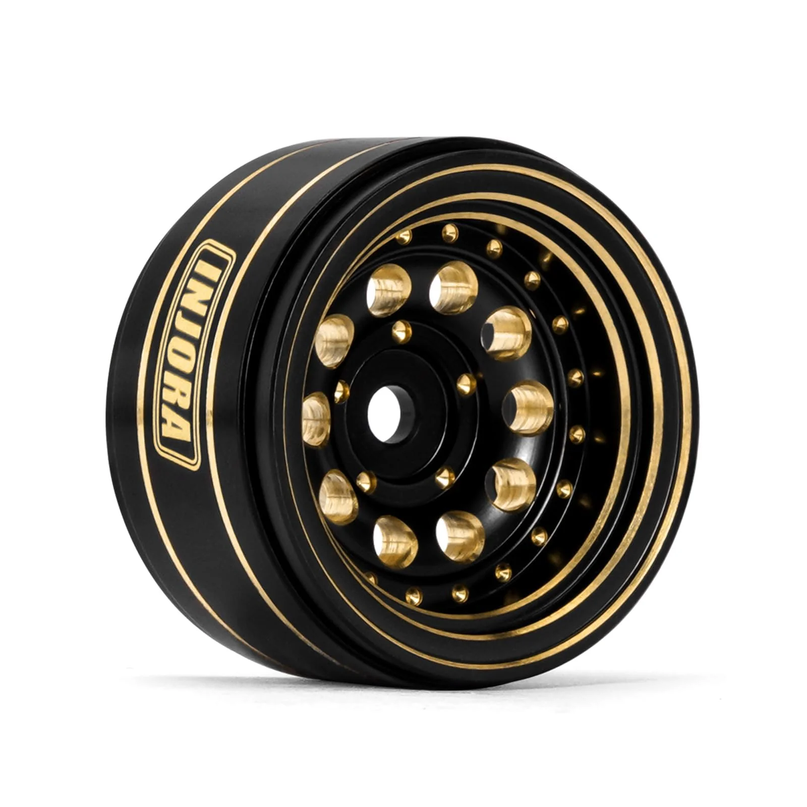INJORA 1.0" Beadlock Felgen Schwarz Beschichtet Messing Felgen für 1/24 1/18 RC Crawler Car Axial SCX24 AX24 TRX4M FCX24,Messing - Image 4
