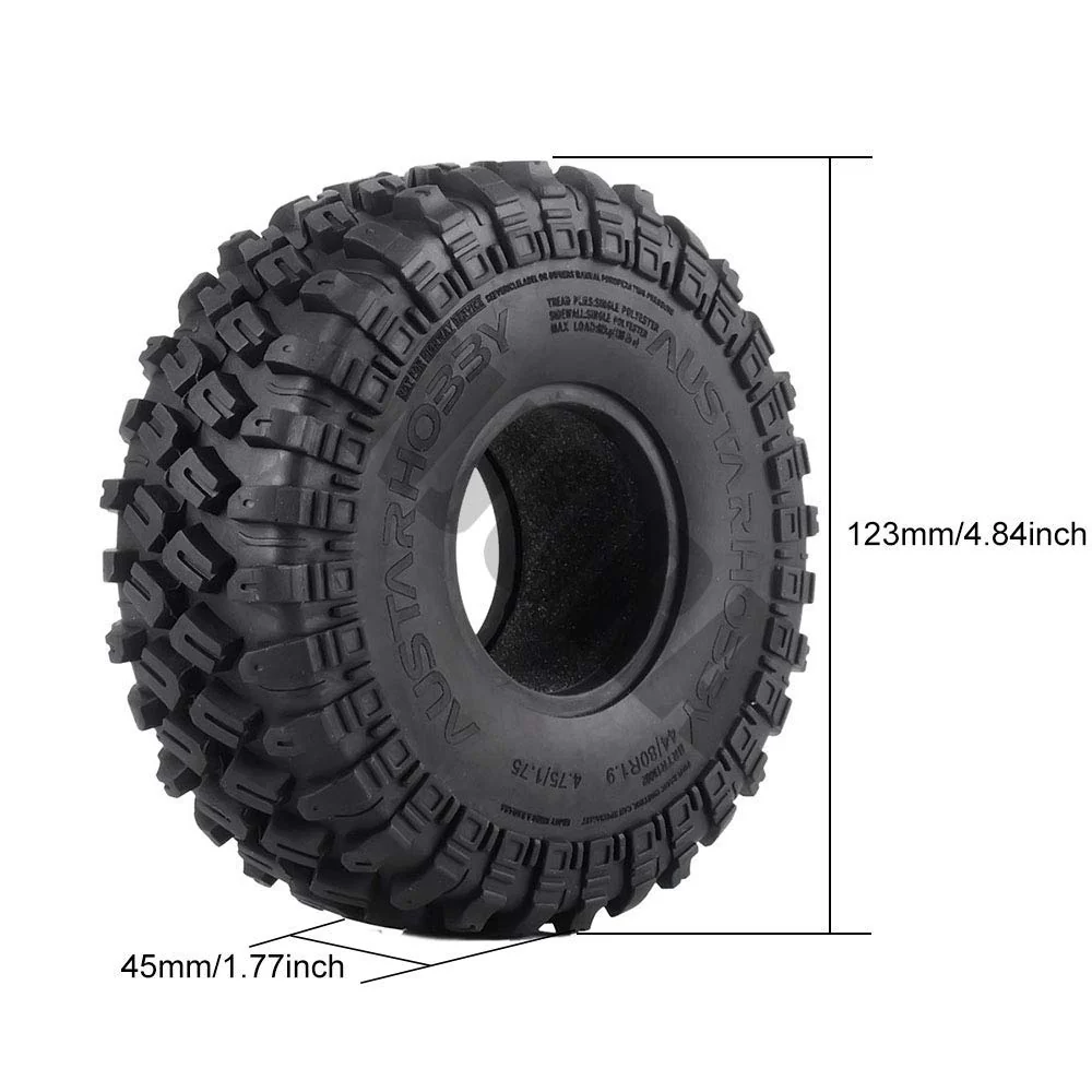 INJORA RC Reifen 4pcs 1,9inch Crawler Reifen für 1:10 RC Rock Crawler Axial SCX10 SCX10 II 90046 90047 SCX10 III AXI03007 TRX-4 TRX4 - Image 6