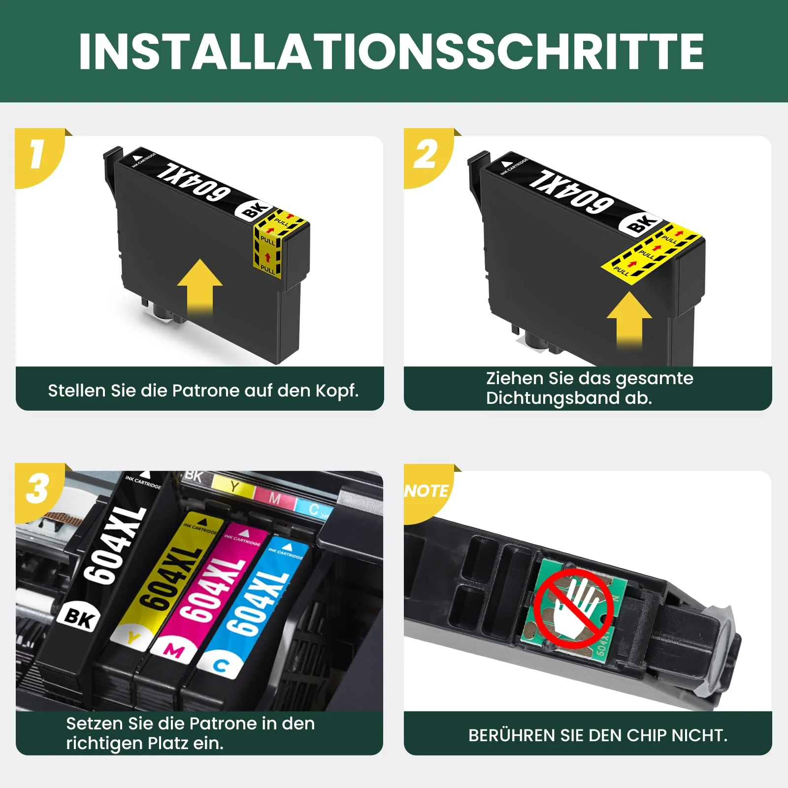 INK E-SALE 604XL Druckerpatronen kompatible für Epson 604XL 10er-Pack für Expression Home XP-3200 XP-3205 XP-4200 XP-4205 XP-2200 XP-2205 Workforce WF-2910 WF-2930 WF-2935 WF-2950 - Image 2
