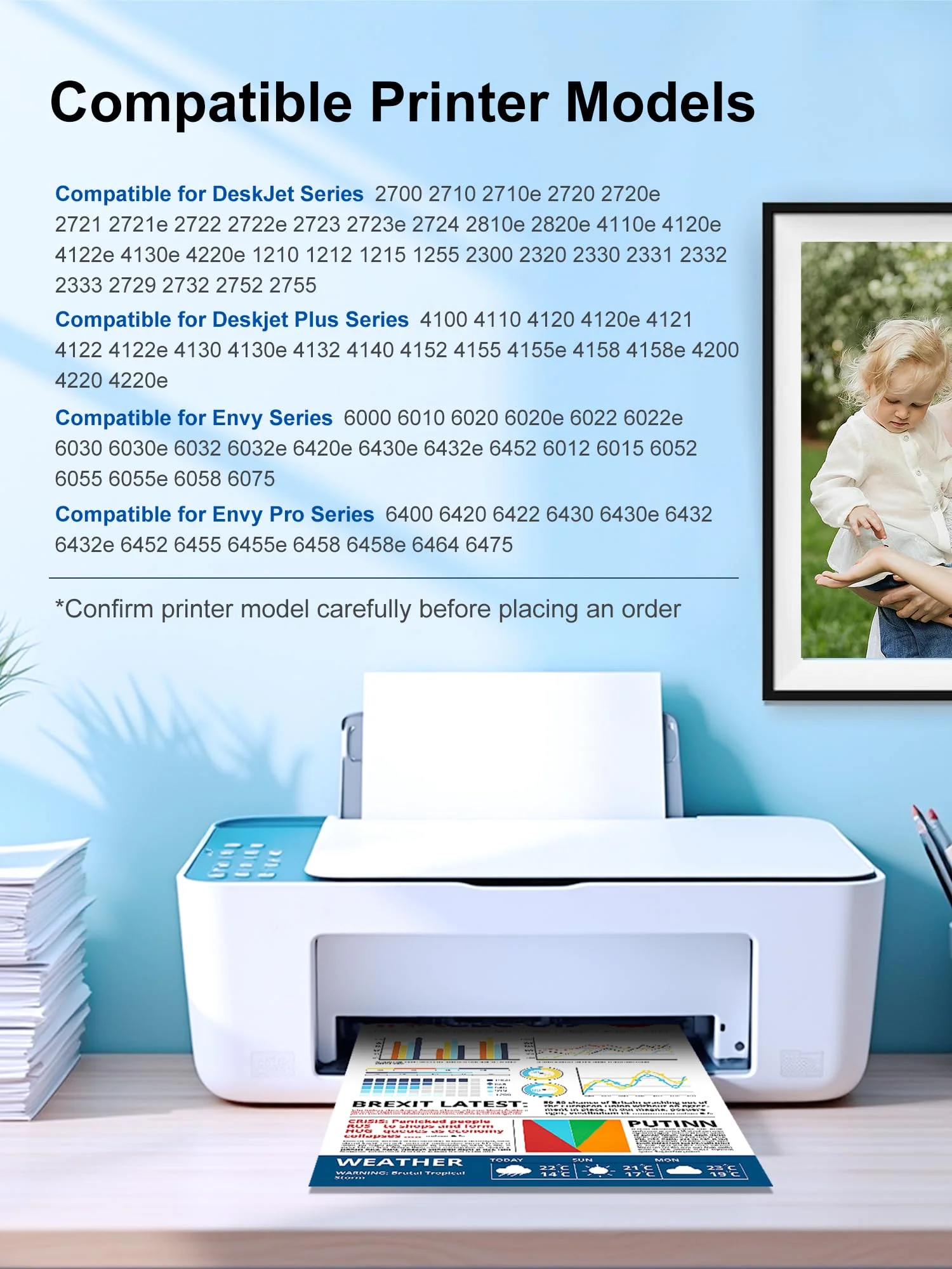 INKCLOUD 305XL Druckerpatronen Kompatibel für HP 305 Druckerpatronen für DeskJet 2700 2710 2720 DeskJet Plus 4110 4120 Envy 6010 6020 Envy Pro 6400 6420 (1 Schwarz und 1 Farbe) - Image 2