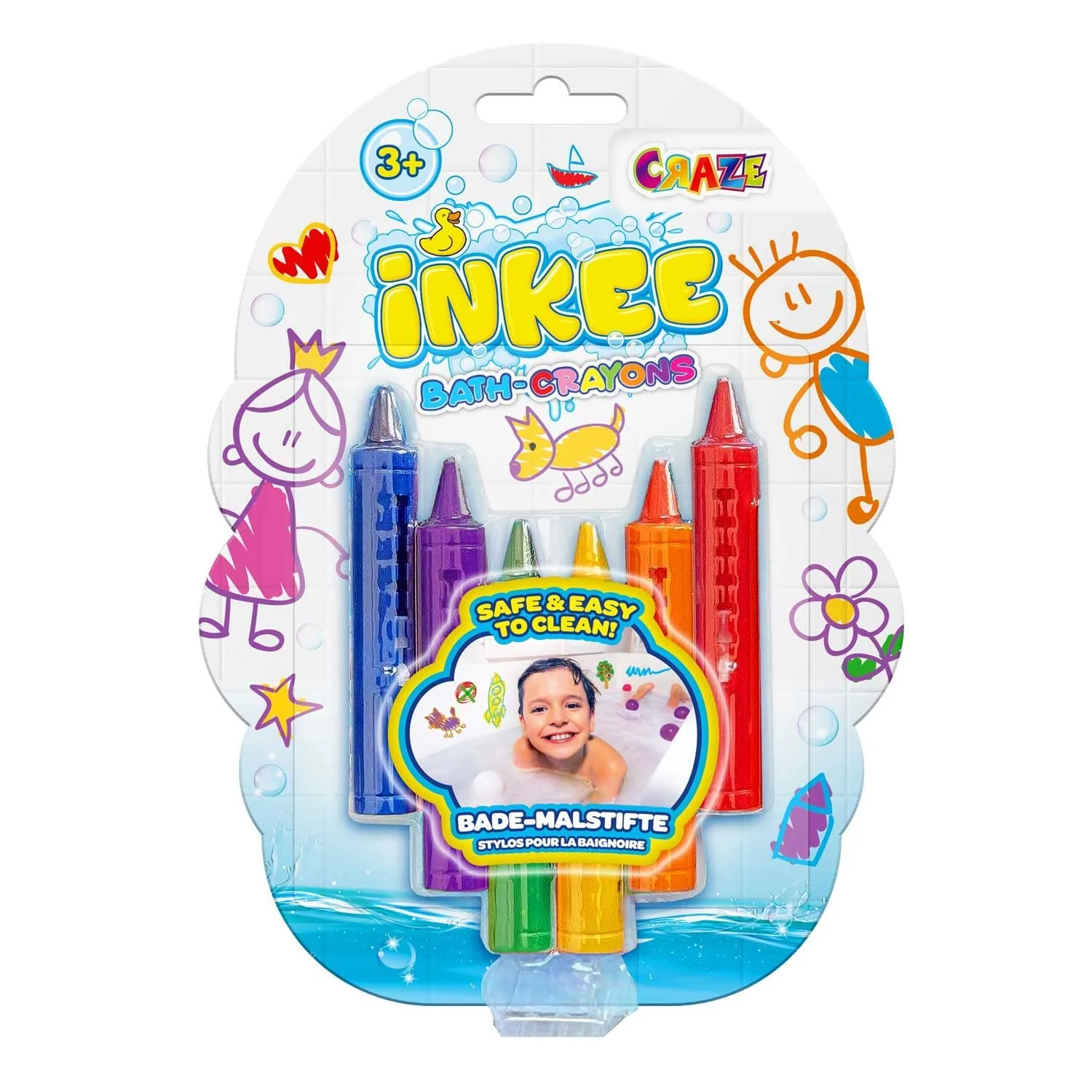 INKEE Bath Crayons | Badewannenstifte für Kinder 6 Stück - Badestifte für Kinder Badewanne, für Keramikoberflächen, leicht zu reinigen, 6 Farben - Image 3