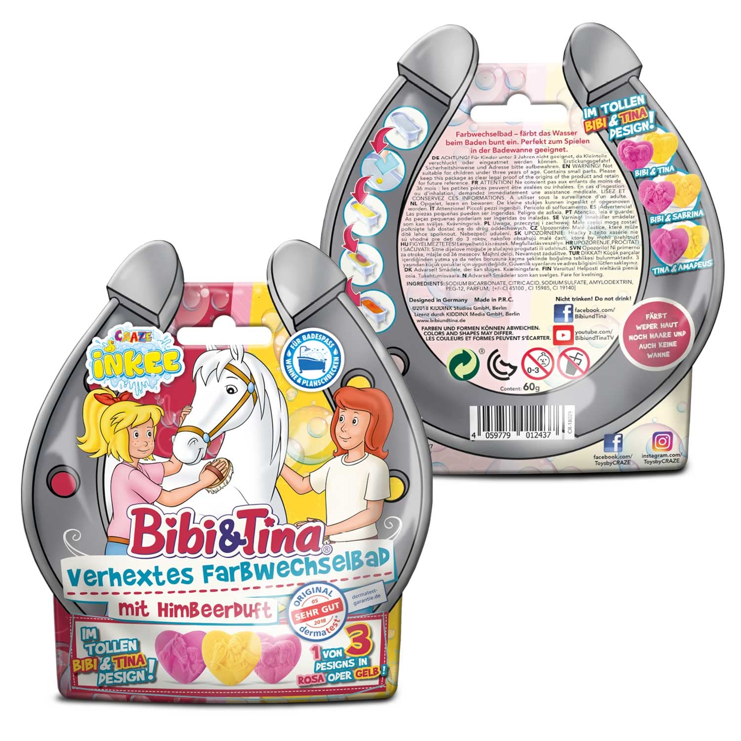 INKEE BIBI & Tina | 3er Set Verhexte Badekugel mit Überraschung, 3X Kinder Badebomben mit Baby Spielzeug, Himbeerduft - Image 2