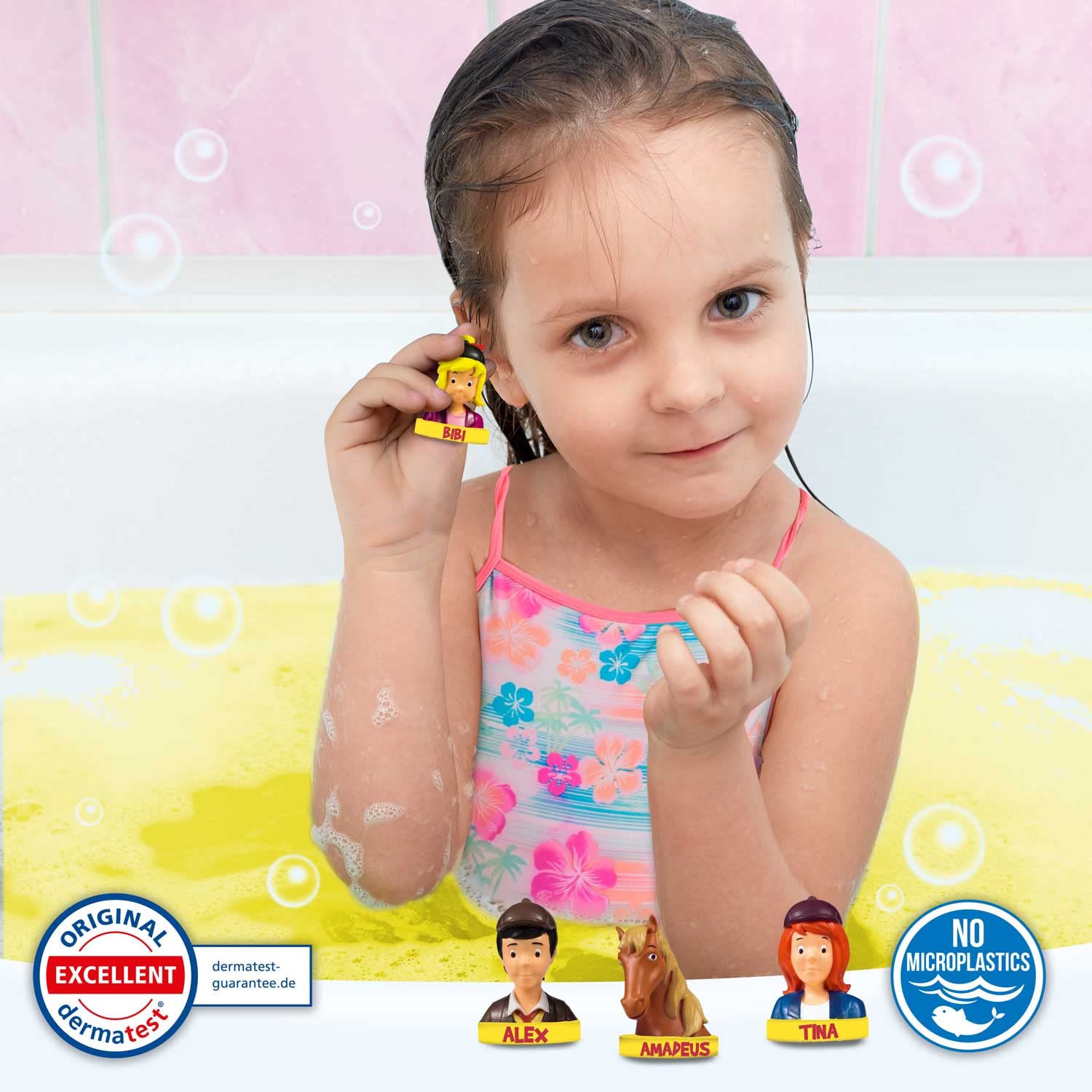 INKEE BIBI & Tina | 3er Set Verhexte Badekugel mit Überraschung, 3X Kinder Badebomben mit Baby Spielzeug, Himbeerduft - Image 3