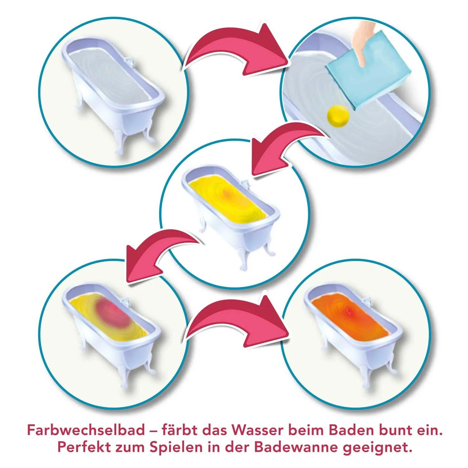 INKEE BIBI & Tina | 3er Set Verhexte Badekugel mit Überraschung, 3X Kinder Badebomben mit Baby Spielzeug, Himbeerduft - Image 5